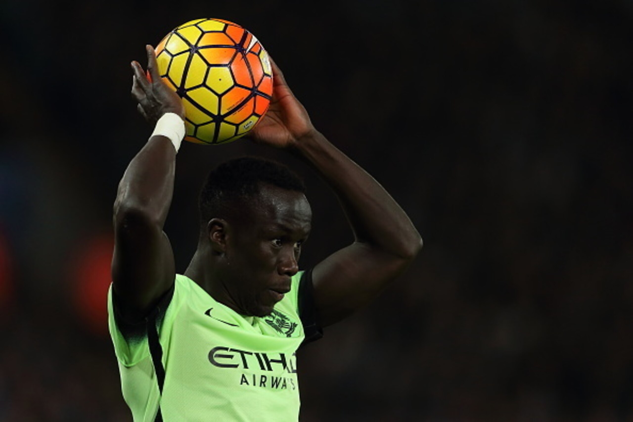 LEICESTER, ENGLAND - DECEMBER 29: Bacary Sagna of Manchester City during the Barclays Premier League match between Leicester City and Manchester City at The King Power Stadium on December 29, 2015 in Leicester, England.  (Photo by Matthew Ashton - AMA/Get