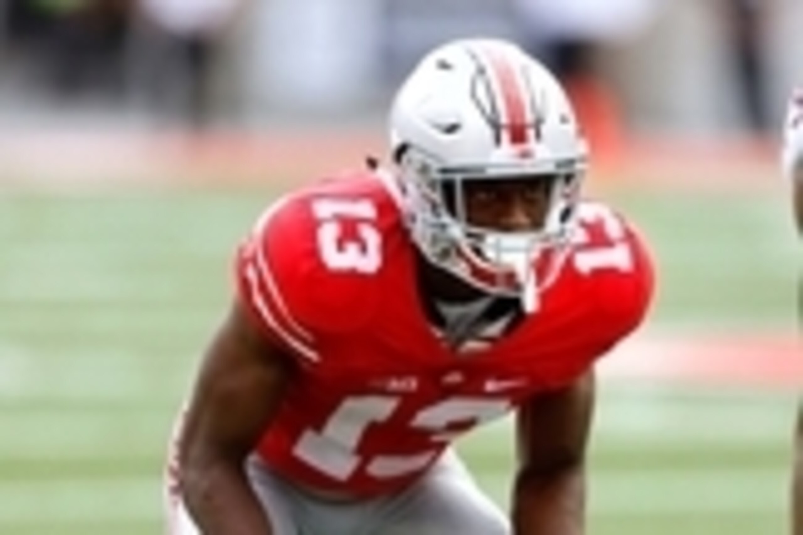 Sep 19, 2015; Columbus, OH, USA; Ohio State Buckeyes cornerback Eli Apple (13) versus the Northern Illinois Huskies at Ohio Stadium. Ohio State held on to win 20-13. Mandatory Credit: Joe Maiorana-USA TODAY Sports