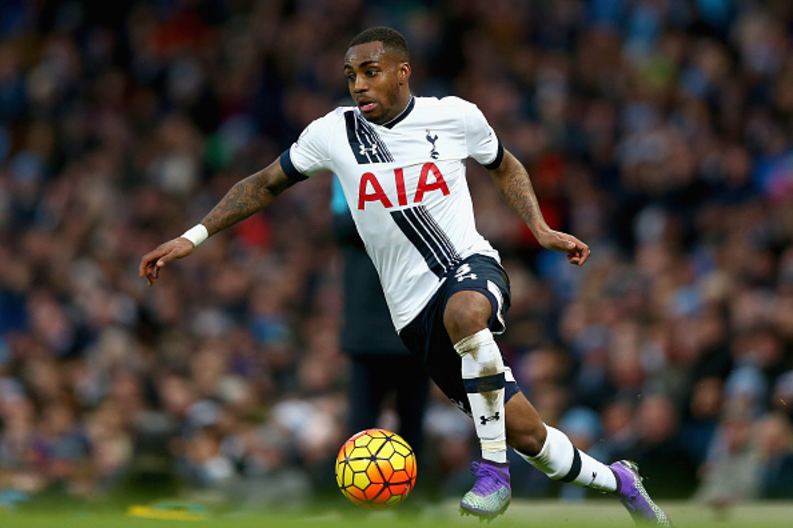MANCHESTER, ENGLAND - FEBRUARY 14: Danny Rose of Tottenham Hotspur in action during the Barclays Premier League match between Manchester City and Tottenham Hotspur at Etihad Stadium on February 14, 2016 in Manchester, England. (Photo by Clive Brunskill/ MANCHESTER, ENGLAND - FEBRUARY 14: Danny Rose of Tottenham Hotspur in action during the Barclays Premier League match between Manchester City and Tottenham Hotspur at Etihad Stadium on February 14, 2016 in Manchester, England. (Photo by Clive Brunskill/