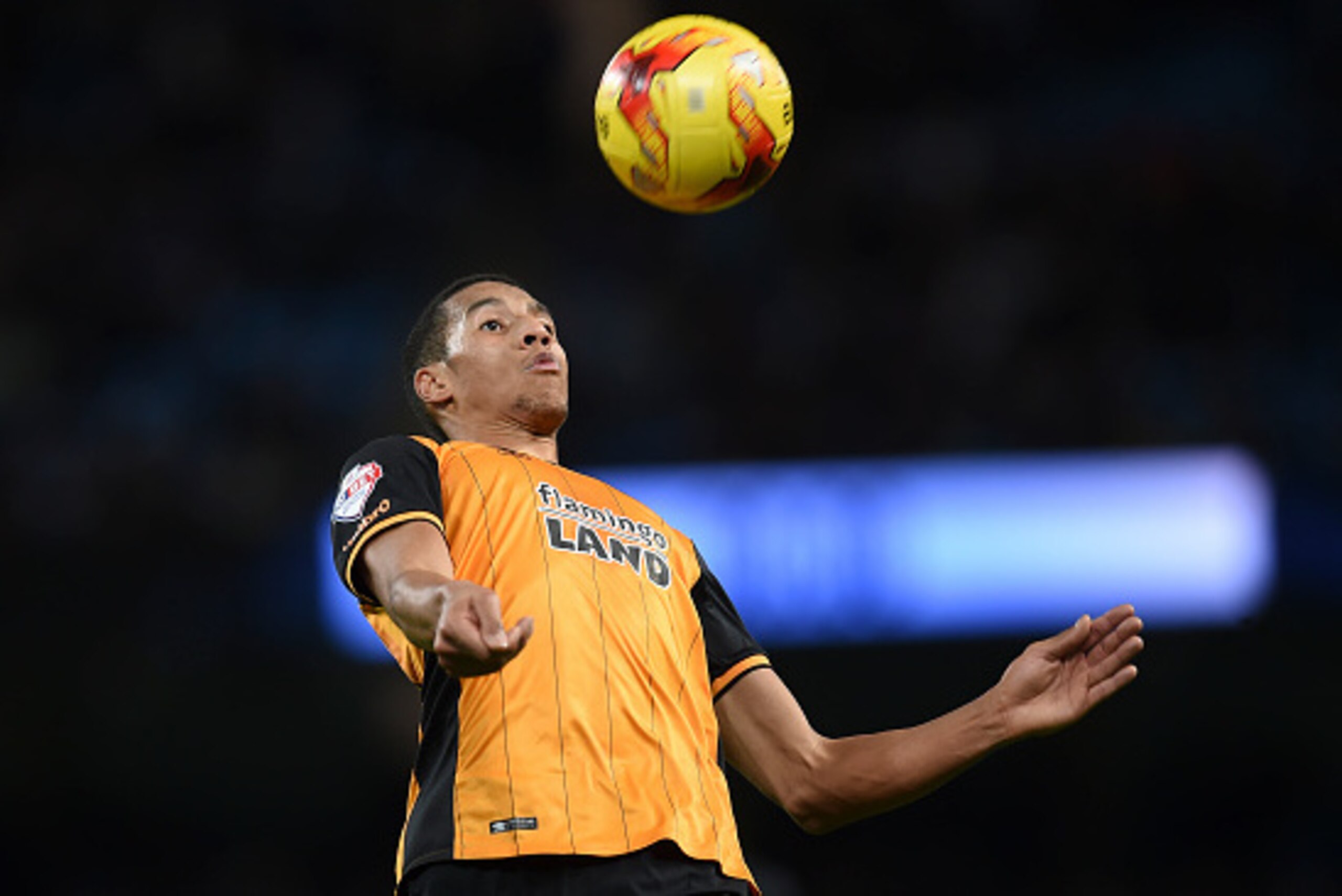 Hull City's English defender Isaac Hayden controls the ball during the English League Cup quarter-final football match between Manchester City and Hull City at the Etihad Stadium in Manchester, northwest England on December 1, 2015. AFP PHOTO / PAUL ELLIS