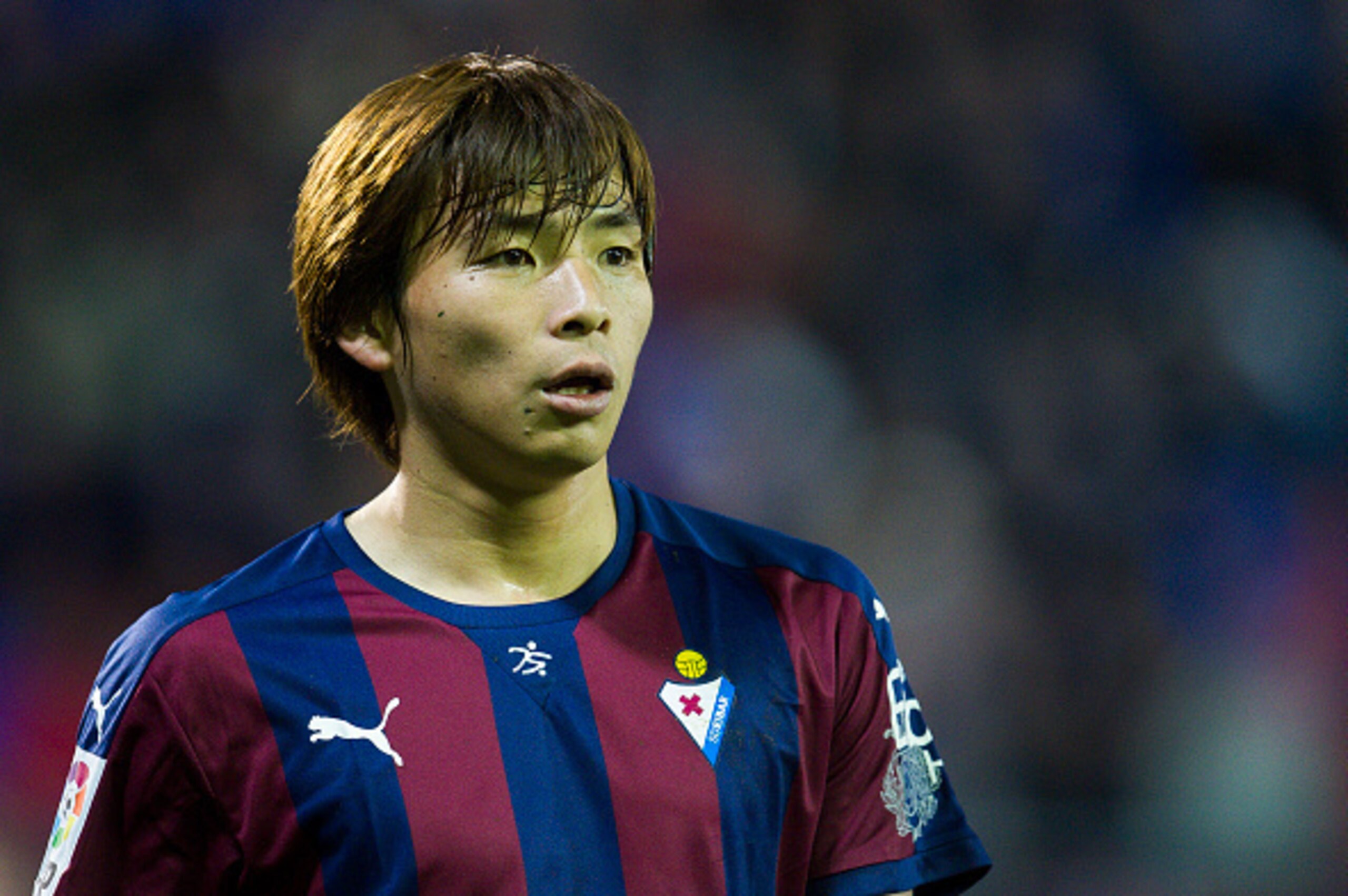 EIBAR, SPAIN - JANUARY 18:  Takashi Inui of SD Eibar reacts during the La Liga match between SD Eibar and Granada CF at Ipurua Municipal Stadium on January 18, 2016 in Eibar, Spain.  (Photo by Juan Manuel Serrano Arce/Getty Images)