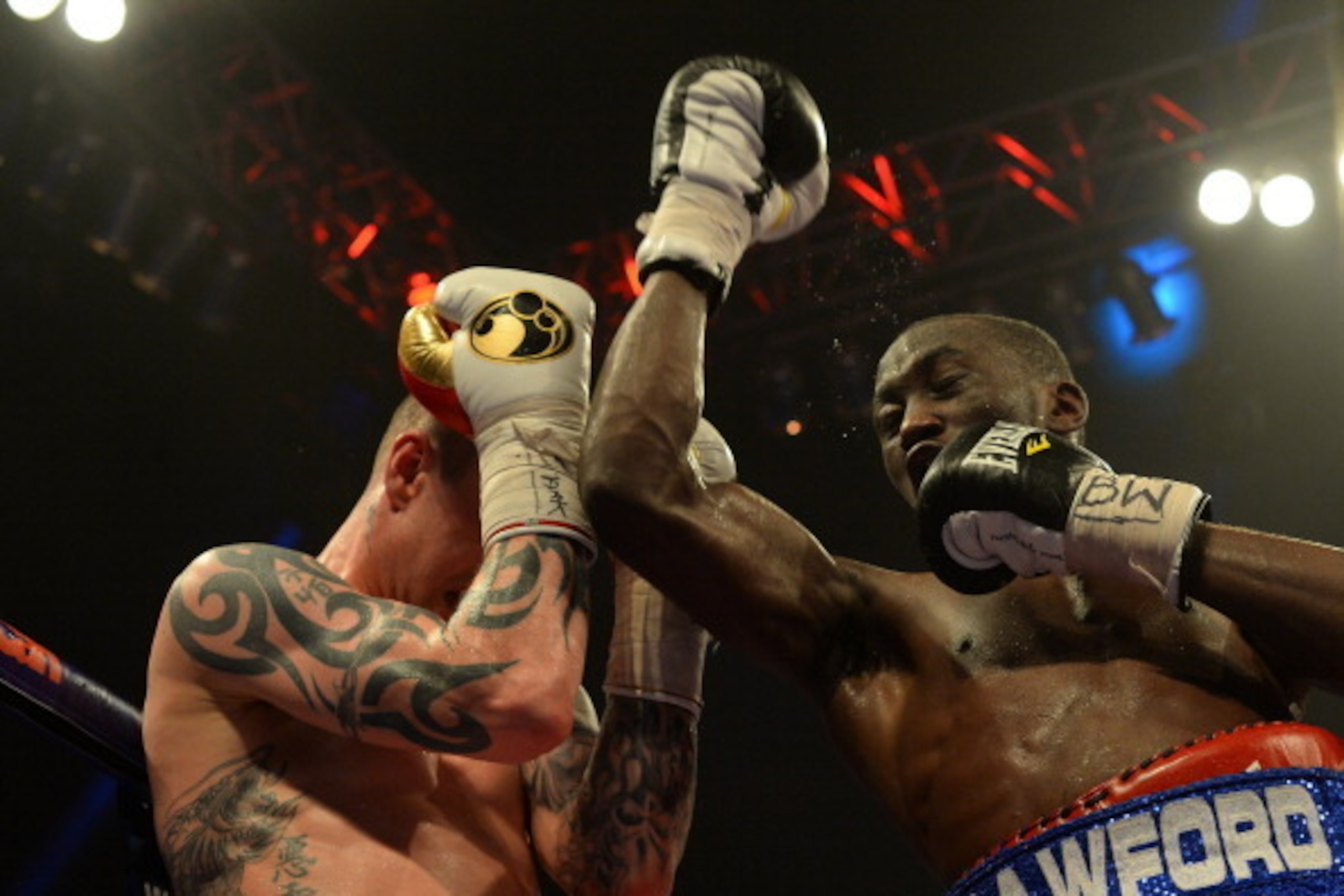 GLASGOW, SCOTLAND - MARCH 1 : Ricky Burns and Terence Crawford clash during the WBO World Lightweight Championship Boxing match at the Glasgow SECC on March 1 2014 in Glasgow, Scotland. (Photo by Mark Runnacles/Getty Images) GLASGOW, SCOTLAND - MARCH 1 : Ricky Burns and Terence Crawford clash during the WBO World Lightweight Championship Boxing match at the Glasgow SECC on March 1 2014 in Glasgow, Scotland. (Photo by Mark Runnacles/Getty Images)