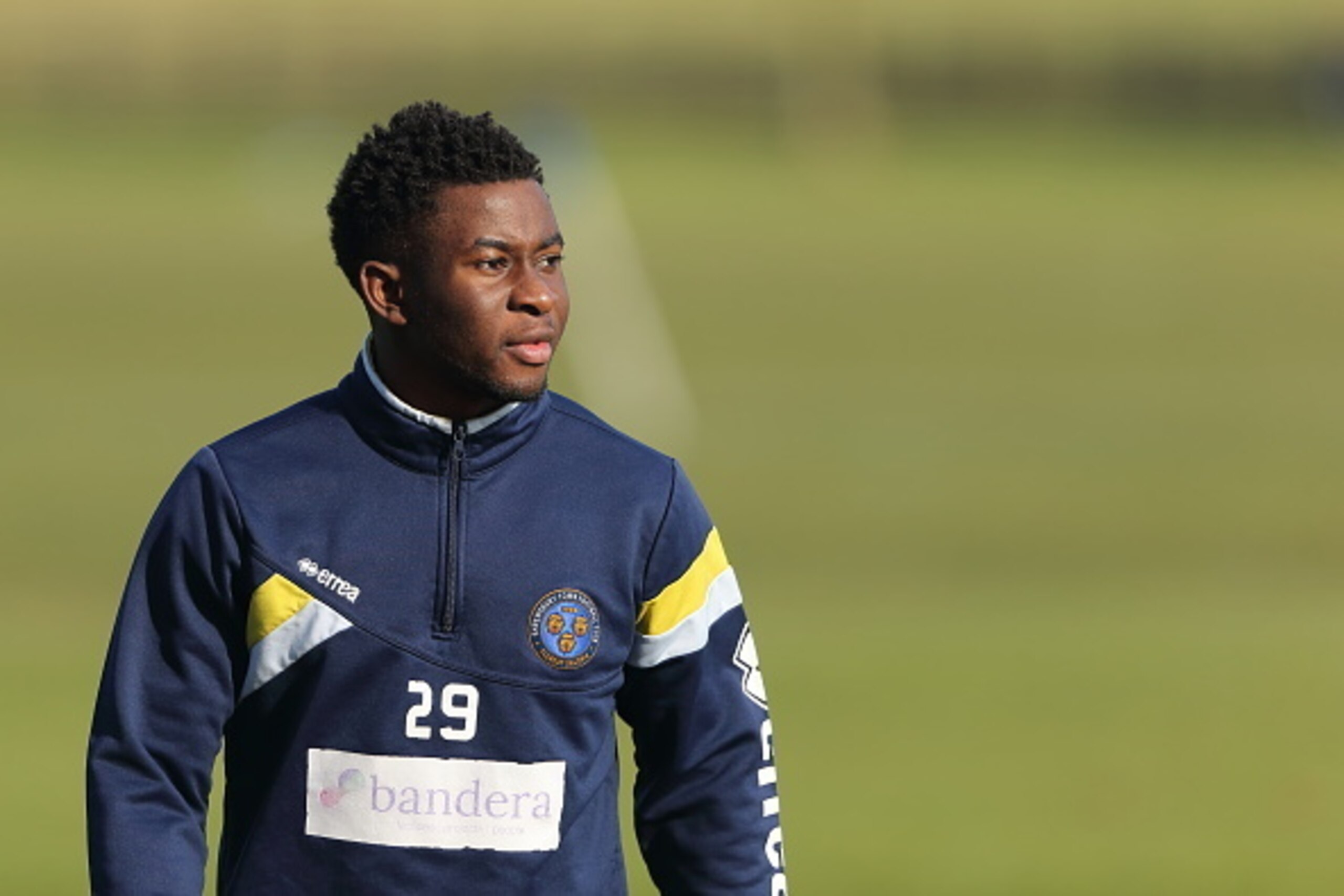 LILLEHSALL, ENGLAND - FEBRUARY 16 : Larnell Cole of Shrewsbury Town during a training session ahead of their FA Cup tie against Manchester United at the Lilleshall Hall National Sports Centre on February 16, 2016 in Lilleshall, England. (Photo by Matthe LILLEHSALL, ENGLAND - FEBRUARY 16 : Larnell Cole of Shrewsbury Town during a training session ahead of their FA Cup tie against Manchester United at the Lilleshall Hall National Sports Centre on February 16, 2016 in Lilleshall, England. (Photo by Matthe