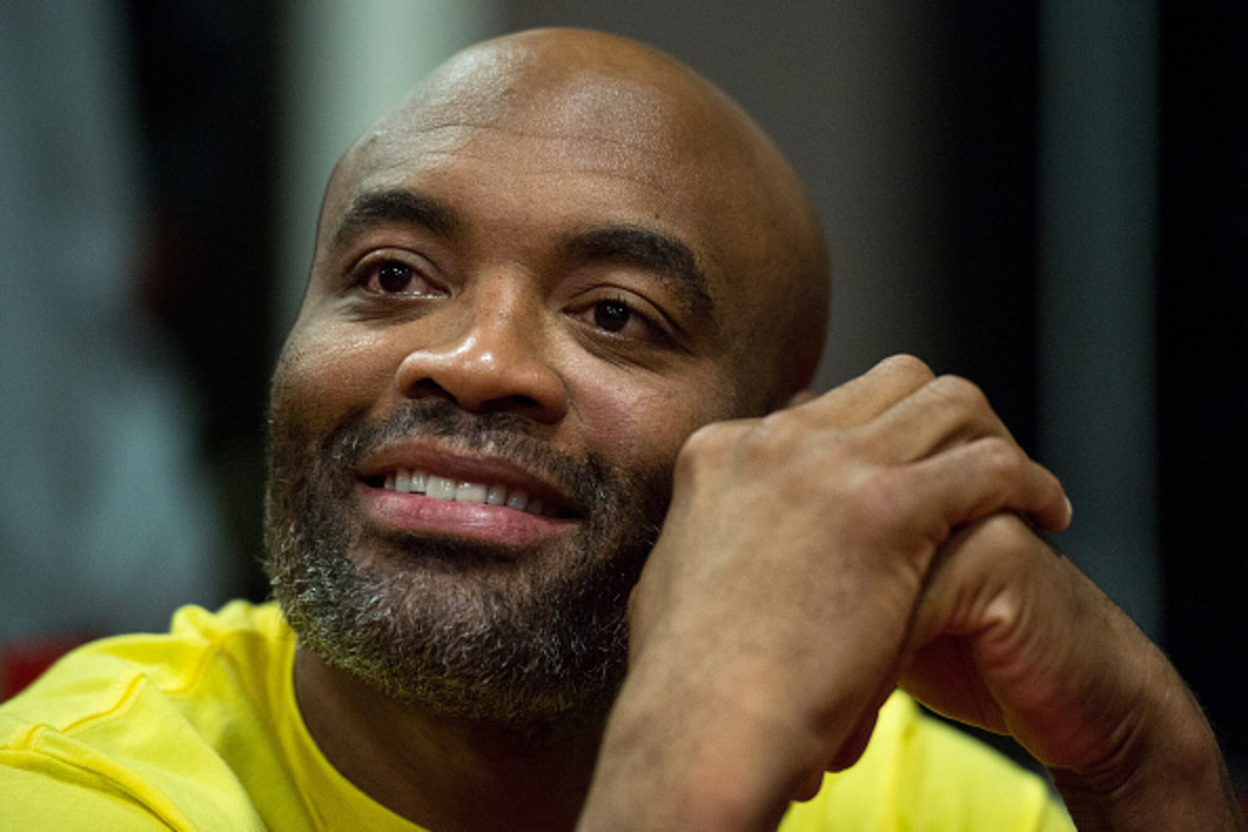 TORRANCE, CA - FEBRUARY 11:   Anderson Silva holds an open training session for fans and media at the UFC Gym on February 11, 2016 in Torrance, California. (Photo by Brandon Magnus/Zuffa LLC/Zuffa LLC via Getty Images)