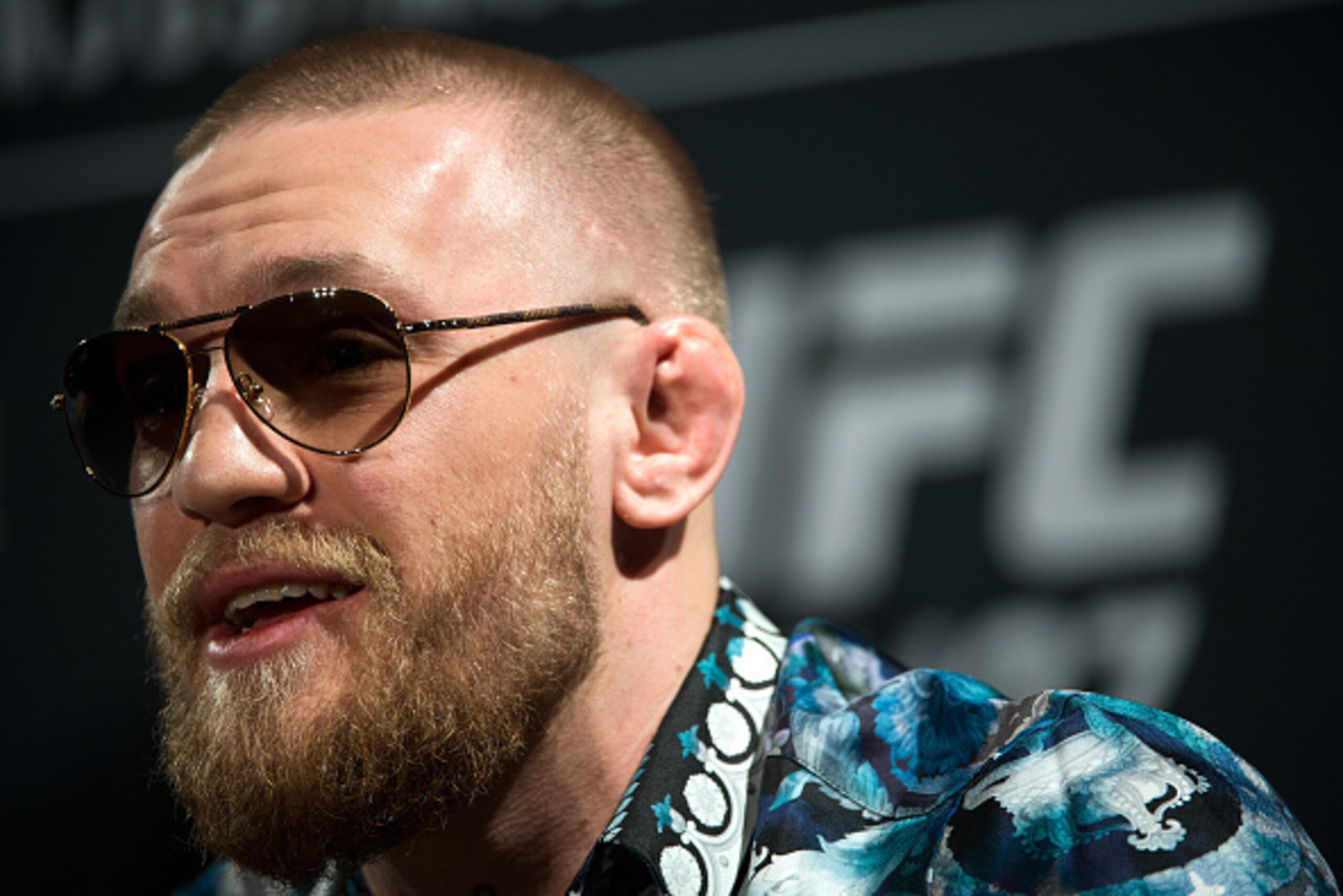 LAS VEGAS, NV - JANUARY 20: UFC featherweight champion Conor McGregor speaks to the media during the UFC 197 on-sale press conference event inside MGM Grand Hotel & Casino on January 20, 2016 in Las Vegas, Nevada. (Photo by Brandon Magnus/Zuffa LLC/Zuffa LAS VEGAS, NV - JANUARY 20: UFC featherweight champion Conor McGregor speaks to the media during the UFC 197 on-sale press conference event inside MGM Grand Hotel & Casino on January 20, 2016 in Las Vegas, Nevada. (Photo by Brandon Magnus/Zuffa LLC/Zuffa