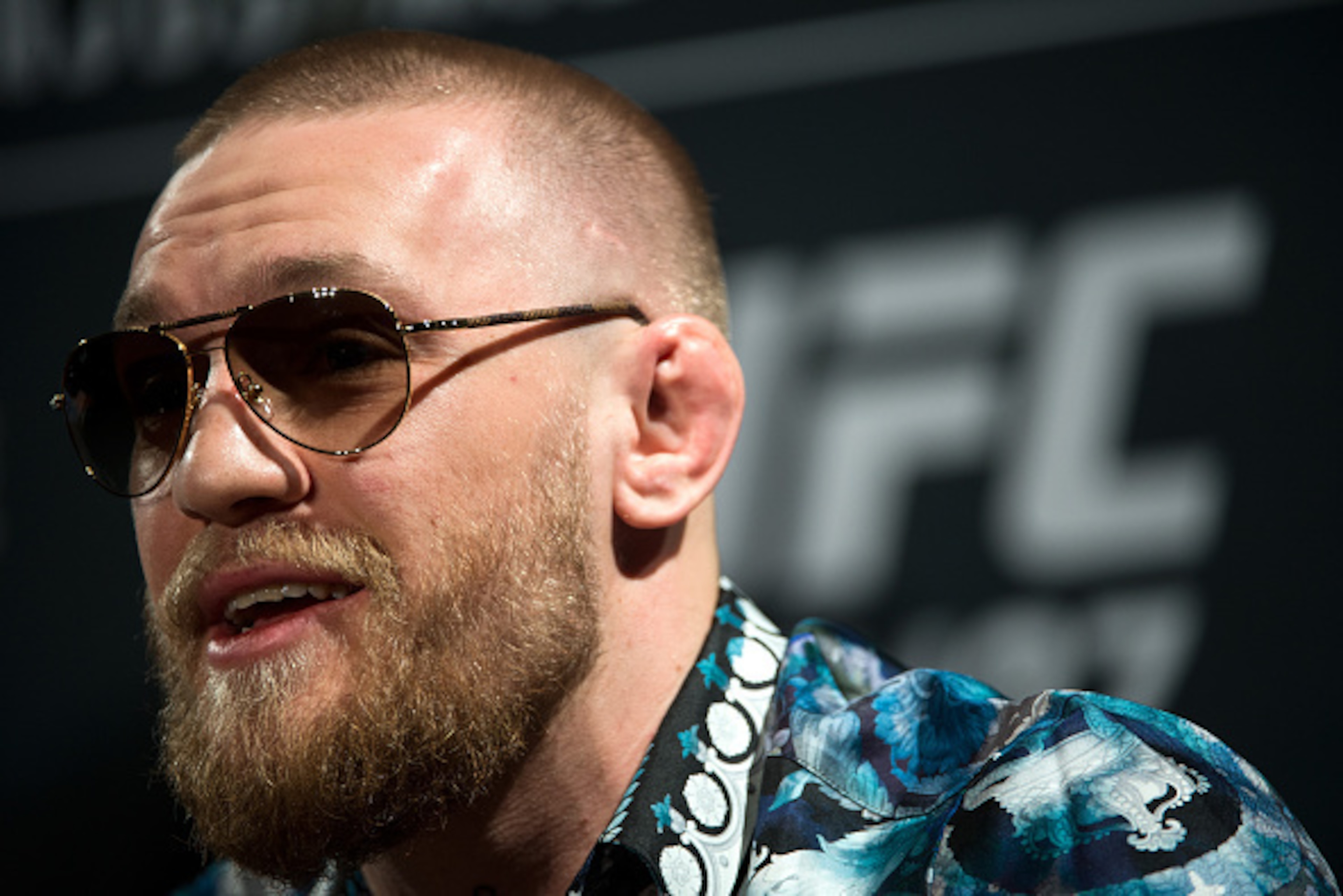 LAS VEGAS, NV - JANUARY 20:  UFC featherweight champion Conor McGregor speaks to the media during the UFC 197 on-sale press conference event inside MGM Grand Hotel & Casino on January 20, 2016 in Las Vegas, Nevada. (Photo by Brandon Magnus/Zuffa LLC/Zuffa