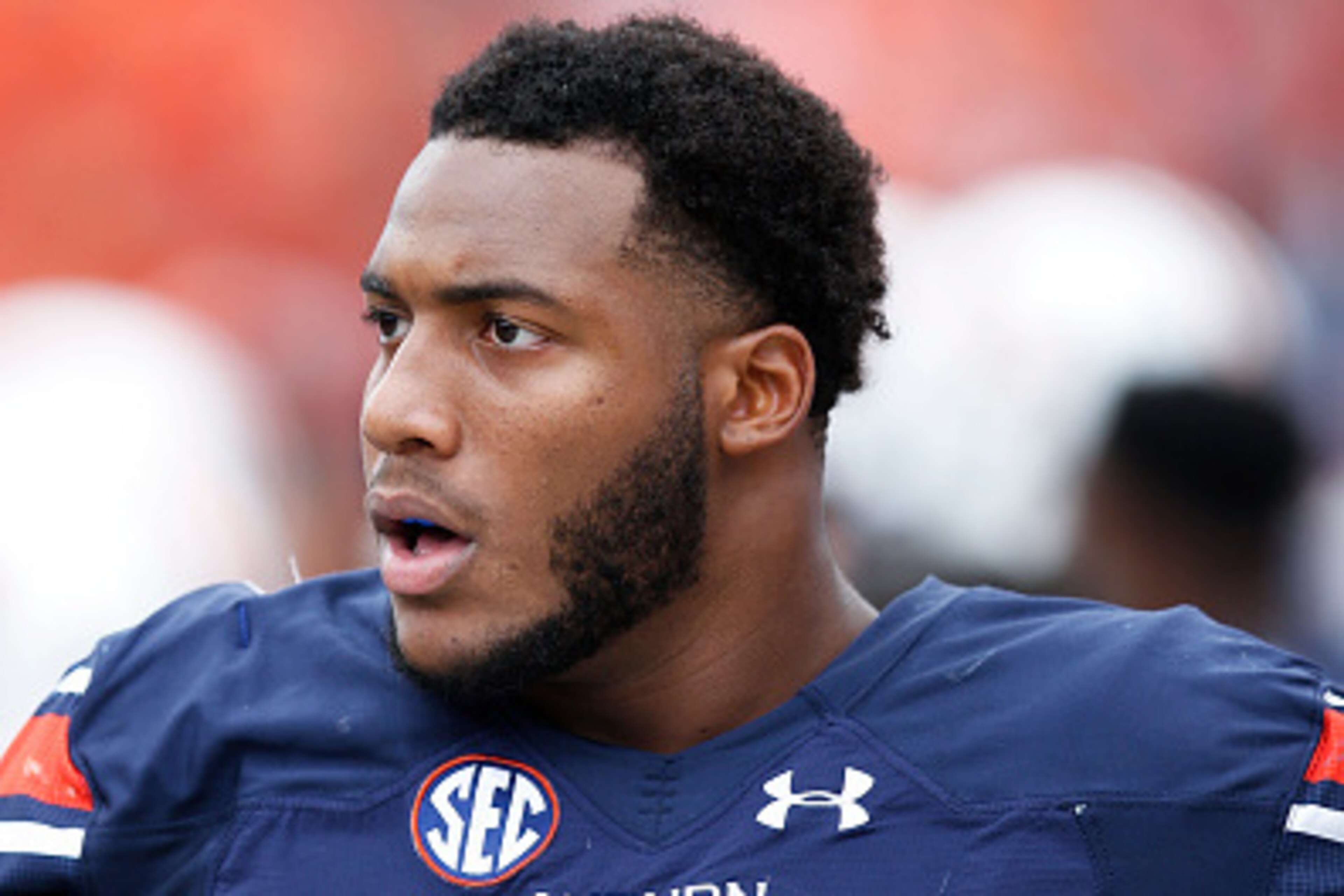 AUBURN, AL - OCTOBER 31: Byron Cowart #9 of the Auburn Tigers looks on during a game against the Ole Miss Rebels at Jordan-Hare Stadium on October 31, 2015 in Auburn, Alabama. Ole Miss defeated Auburn 27-19. (Photo by Joe Robbins/Getty Images) AUBURN, AL - OCTOBER 31: Byron Cowart #9 of the Auburn Tigers looks on during a game against the Ole Miss Rebels at Jordan-Hare Stadium on October 31, 2015 in Auburn, Alabama. Ole Miss defeated Auburn 27-19. (Photo by Joe Robbins/Getty Images)