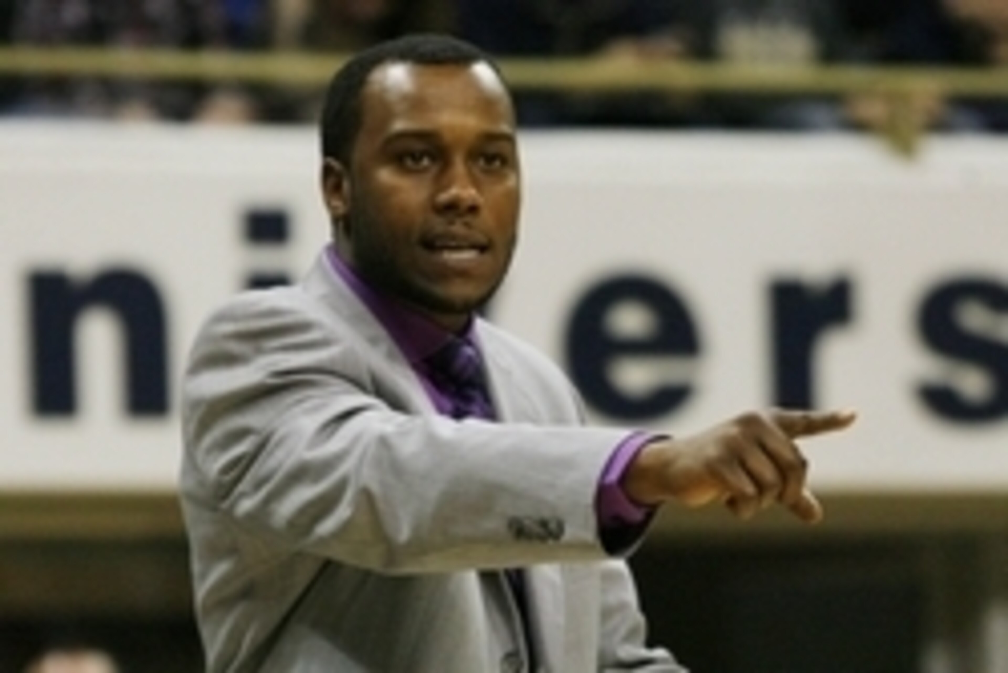 Jan 11, 2014; Pittsburgh, PA, USA; Pittsburgh Panthers assistant coach Brandin Knight gestures on the sidelines against the Wake Forest Demon Deacons during the second half at the Petersen Events Center. Pittsburgh won 80-65. Mandatory Credit: Charles LeC