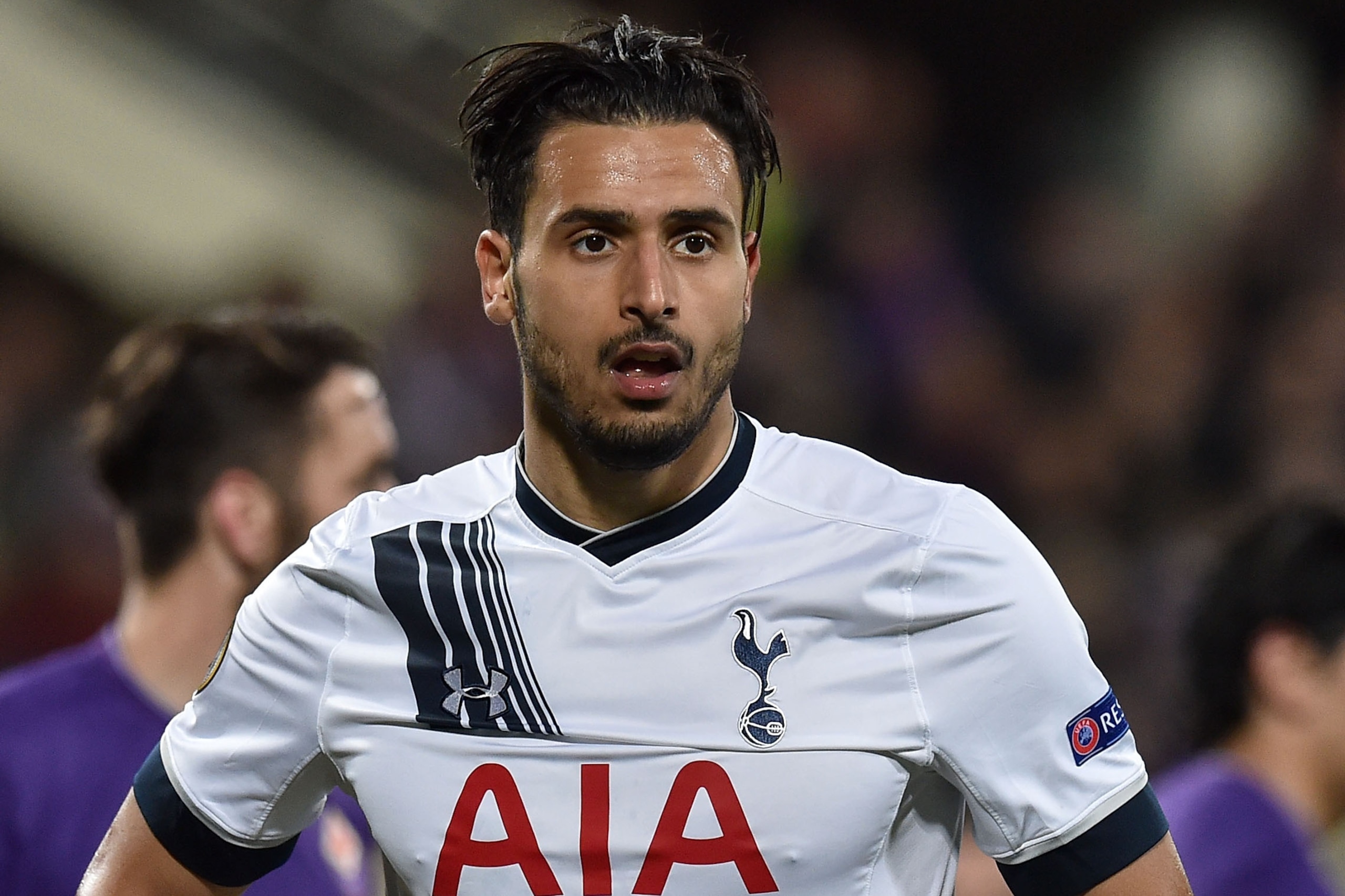 FLORENCE, ITALY - FEBRUARY 18:  Nacer Chadli of Tottenham Hotspur in action during the UEFA Europa League Round of 32 first leg match between Fiorentina and Tottenham Hotspur at Stadio Artemio Franchi on February 18, 2016 in Florence, Italy.  (Photo by Gi