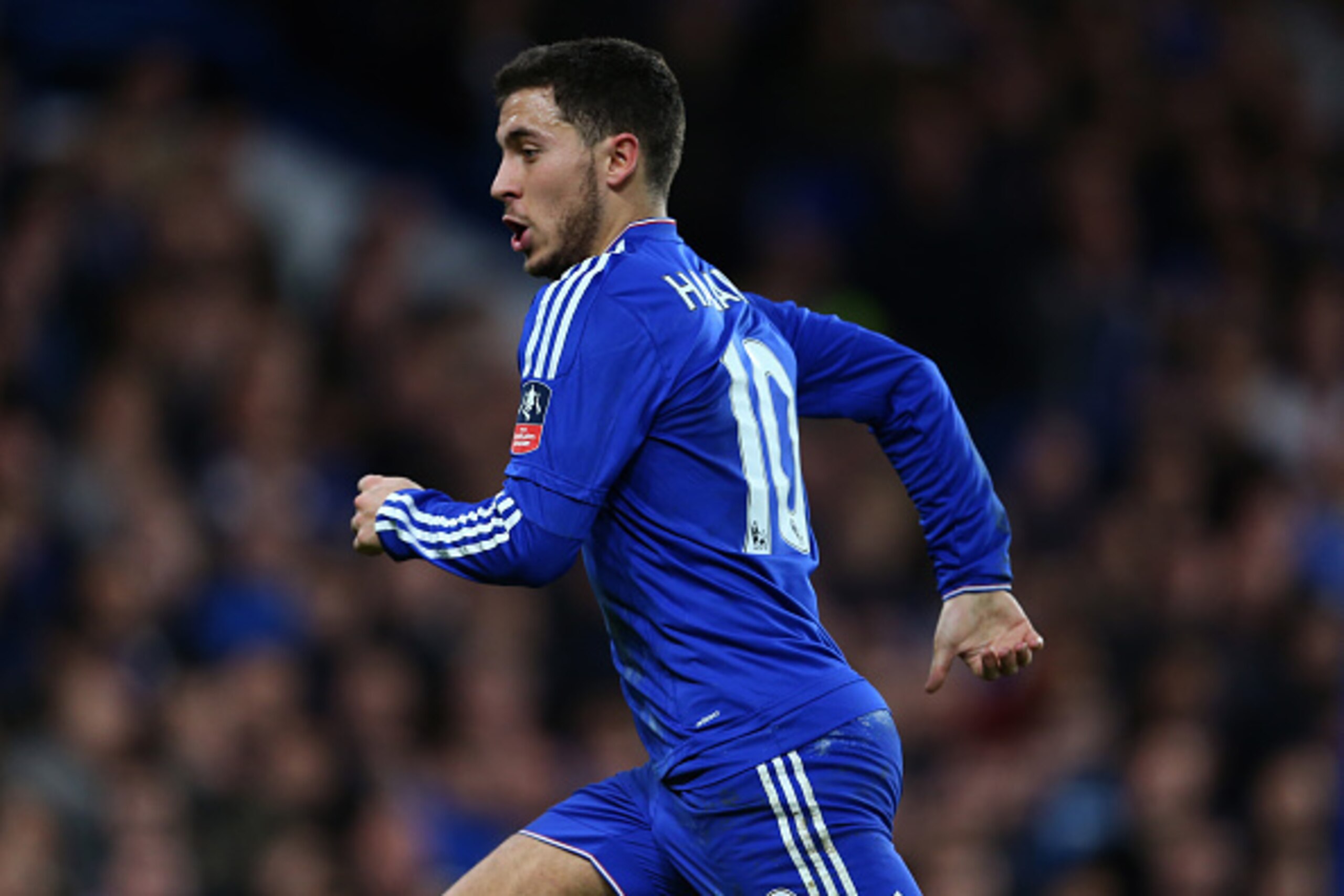 LONDON, ENGLAND - FEBRUARY 21:  Eden Hazard of Chelsea during the Emirates FA Cup match between Chelsea and Manchester City at Stamford Bridge on February 21, 2016 in London, England.  (Photo by Catherine Ivill - AMA/Getty Images)