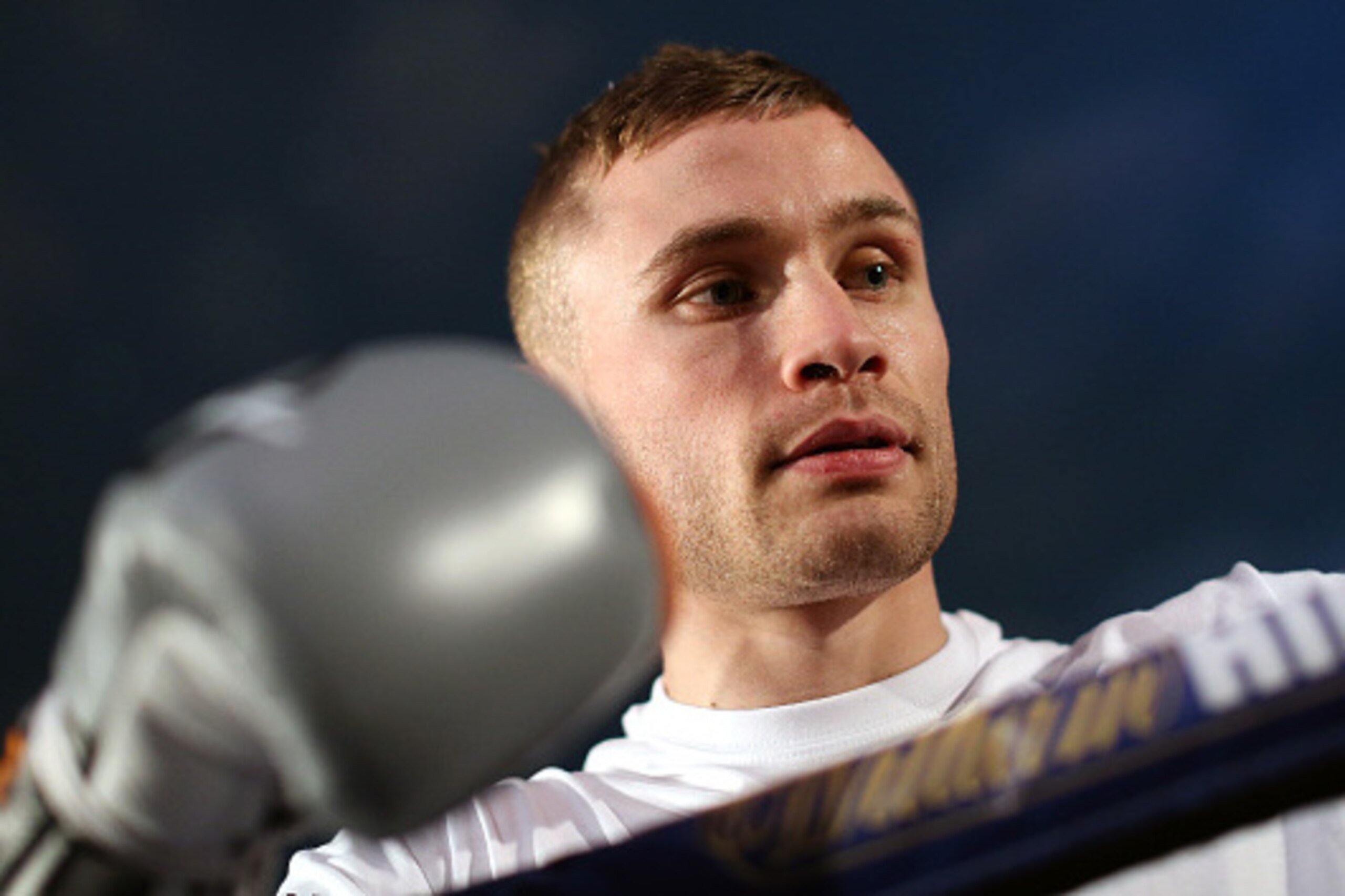 MANCHESTER, ENGLAND - FEBRUARY 23:  Carl Frampton takes part in a public work out at Intu Trafford Centre on February 23, 2016 in Manchester, England.  (Photo by Jan Kruger/Getty Images)