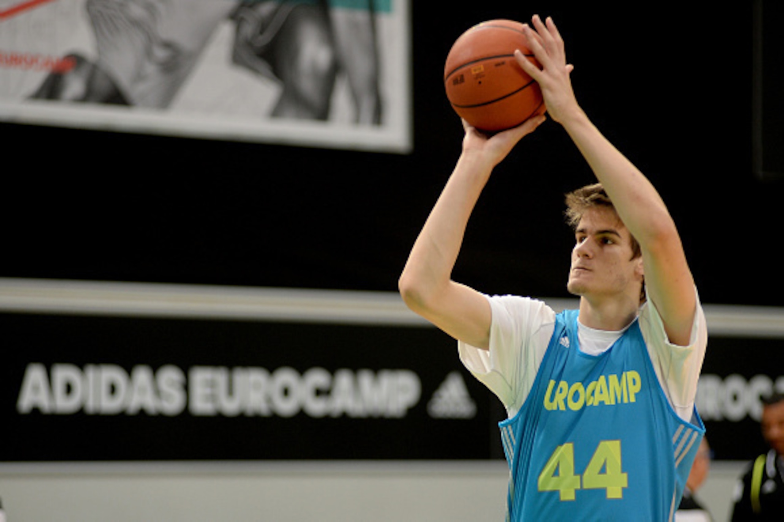 TREVISO, ITALY - JUNE 07:  Dragan Bender in action during the adidas Eurocamp at La Ghirada sports center on June 7, 2015 in Treviso, Italy.  (Photo by Roberto Serra/Iguana Press/Getty Images)