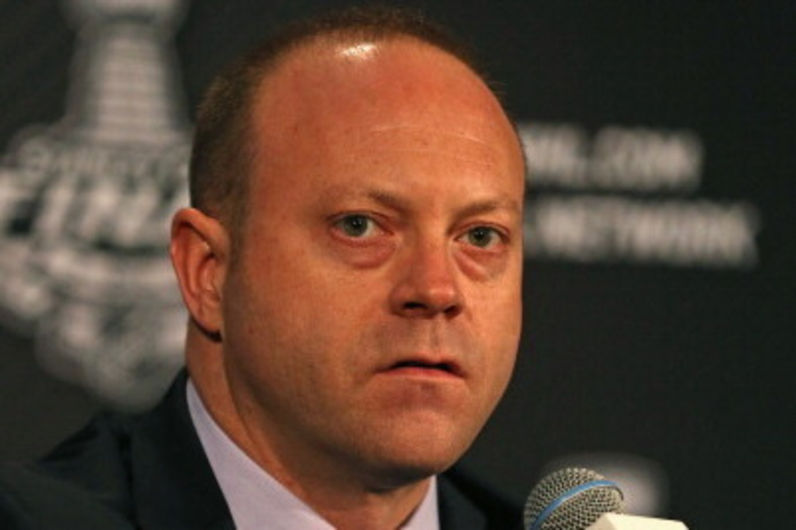CHICAGO, IL - JUNE 11: General Manager Stan Bowman of the Chicago Blackhawks speaks during the 2013 NHL Stanley Cup media day at the United Center on June 11, 2013 in Chicago, Illinois. (Photo by Jonathan Daniel/Getty Images) CHICAGO, IL - JUNE 11: General Manager Stan Bowman of the Chicago Blackhawks speaks during the 2013 NHL Stanley Cup media day at the United Center on June 11, 2013 in Chicago, Illinois. (Photo by Jonathan Daniel/Getty Images)