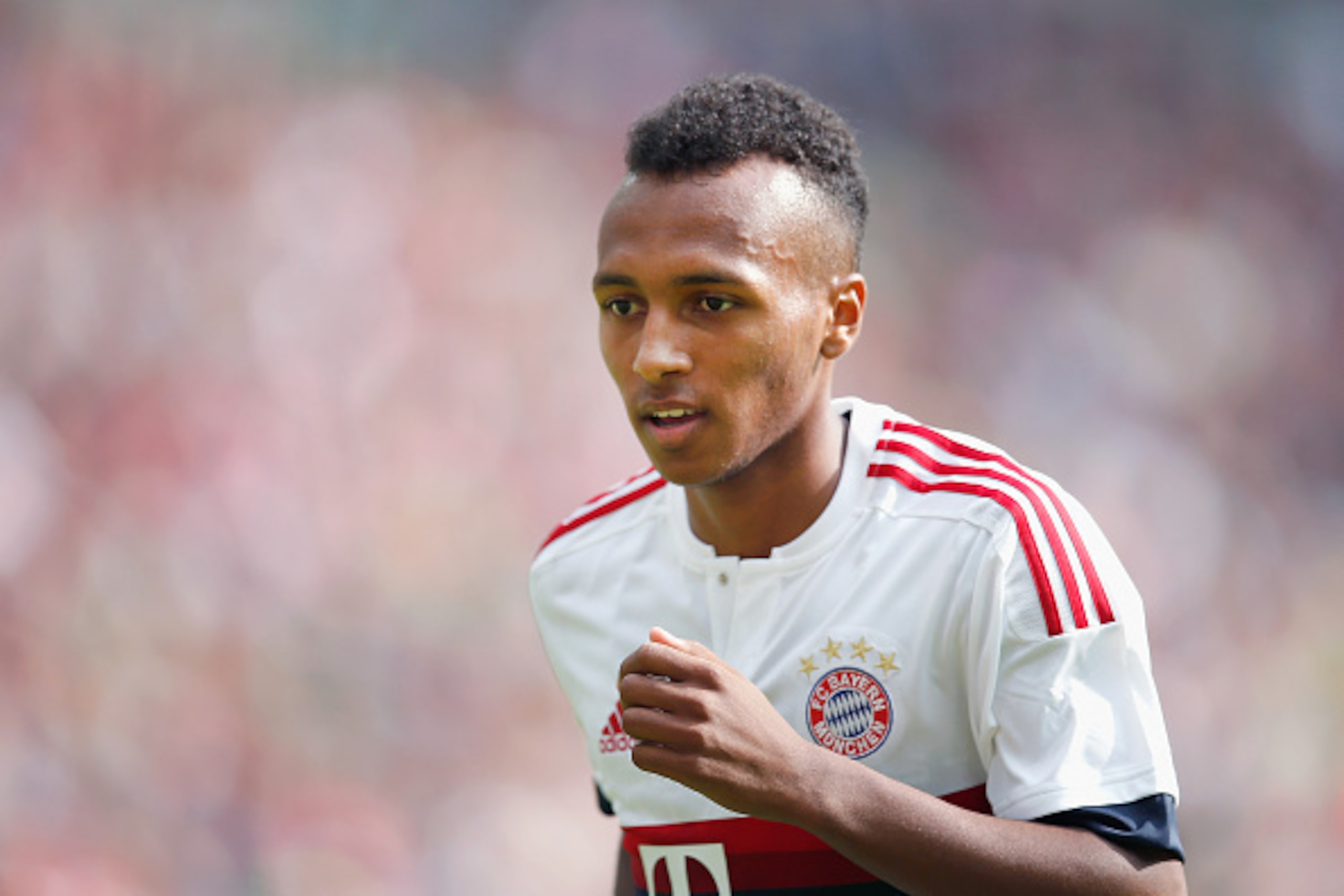 MOENCHENGLADBACH, GERMANY - JULY 12:  Julian Green of Bayern runs during the Telekom Cup 2015 third place match between Borussia Moenchengladbach and FC Bayern Muenchen at Borussia-Park on July 12, 2015 in Moenchengladbach, Germany.  (Photo by Boris Streu