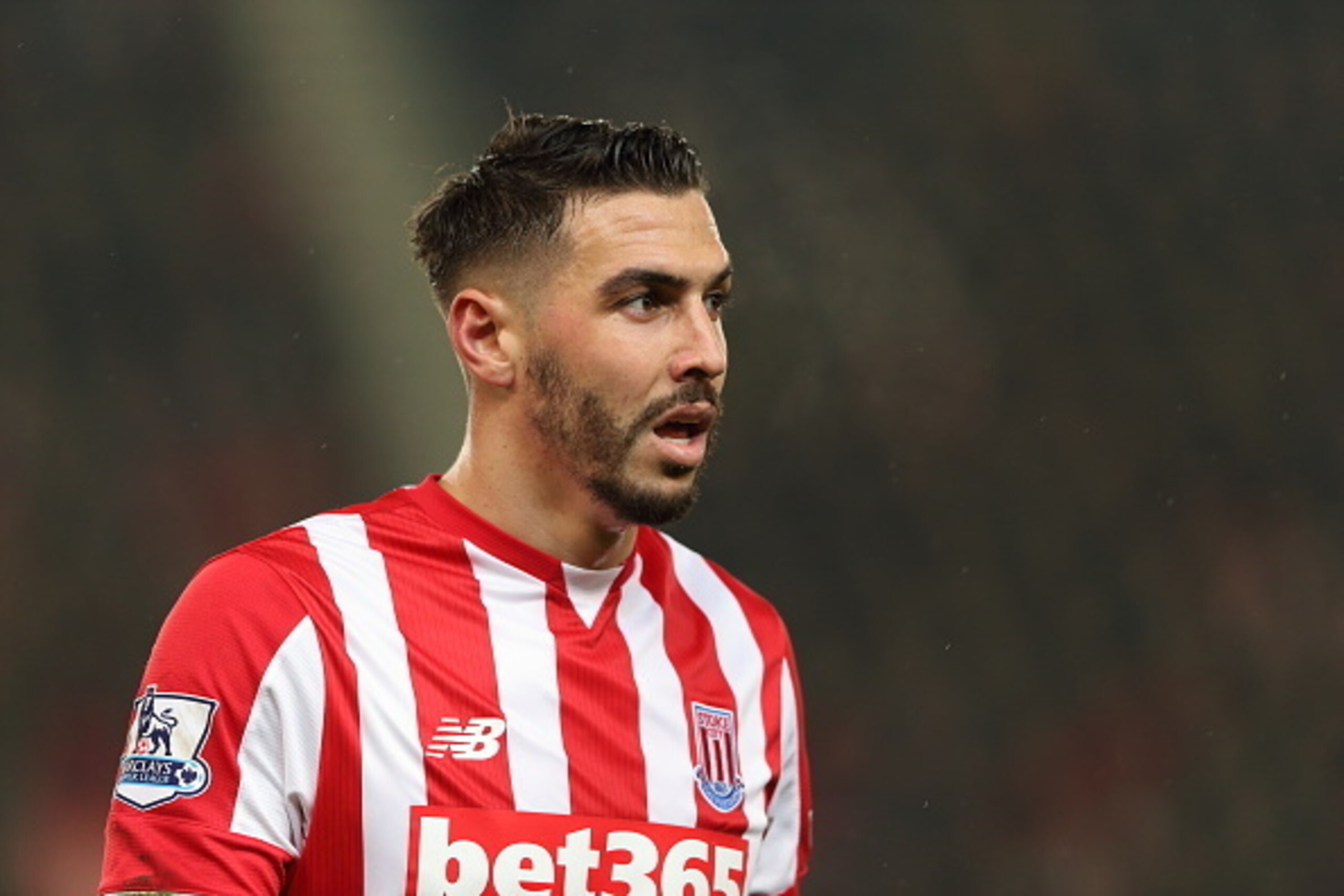 STOKE ON TRENT, ENGLAND - JANUARY 05: Geoff Cameron of Stoke City during the Capital One Cup Semi Final, First Leg, between Stoke City and Liverpool at Britannia Stadium on January 5, 2016 in Stoke on Trent, England.  (Photo by Matthew Ashton - AMA/Getty 