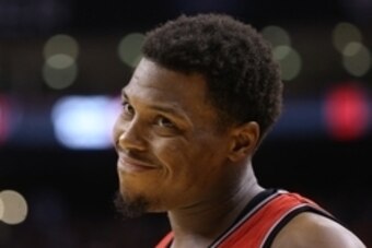 Feb 24, 2016; Toronto, Ontario, CAN; Toronto Raptors point guard Kyle Lowry (7) reacts to a call against the Minnesota Timberwolves at Air Canada Centre. The Raptors beat the Timberwolves 114-105. Mandatory Credit: Tom Szczerbowski-USA TODAY Sports