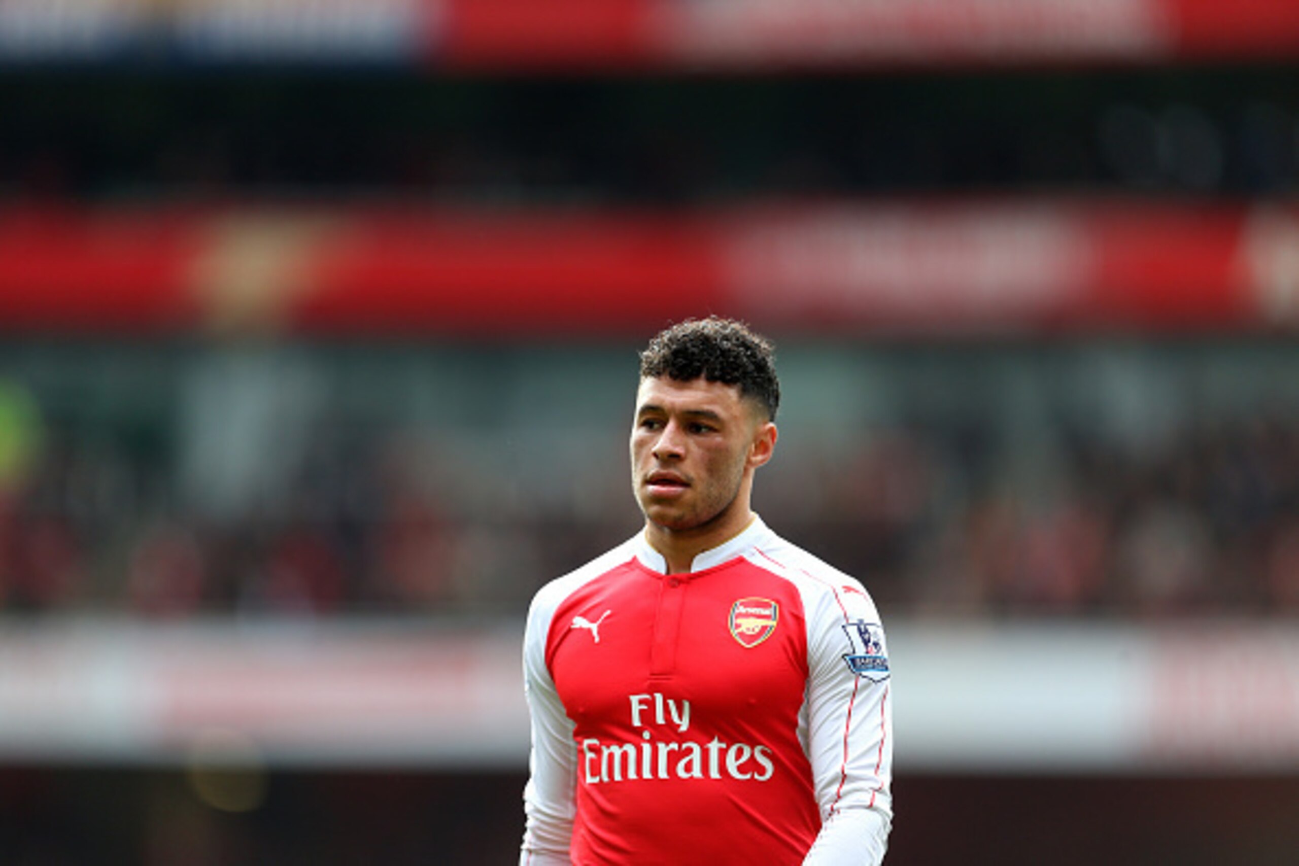 LONDON, ENGLAND - FEBRUARY 14 :  Alex Oxlade-Chamberlain of Arsenal during the Barclays Premier League match between Arsenal and Leicester City at the Emirates Stadium on February 14, 2016 in London, England.  (Photo by Catherine Ivill - AMA/Getty Images)