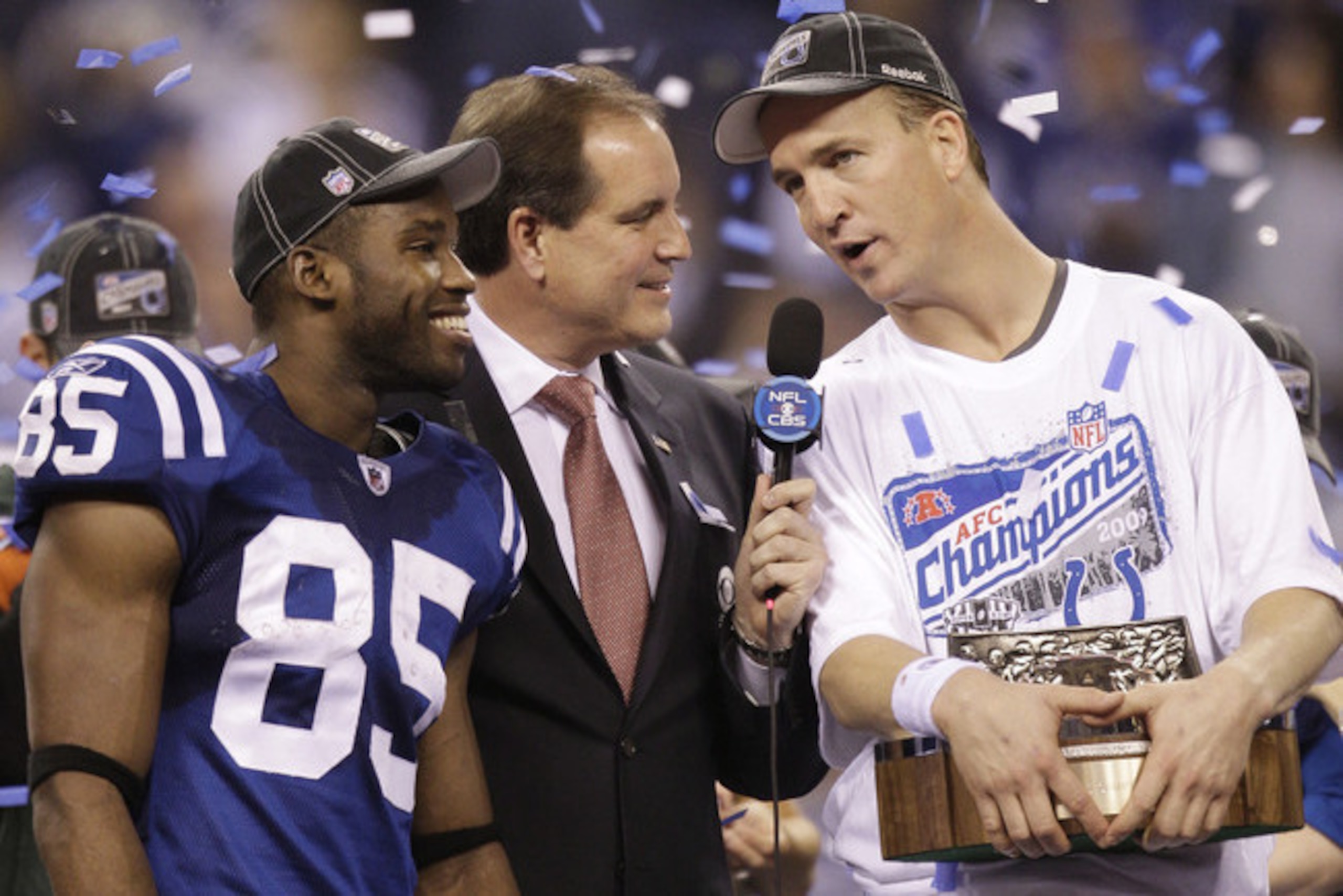 Manning and Garcon teamed up to win the 2009 AFC Championship.