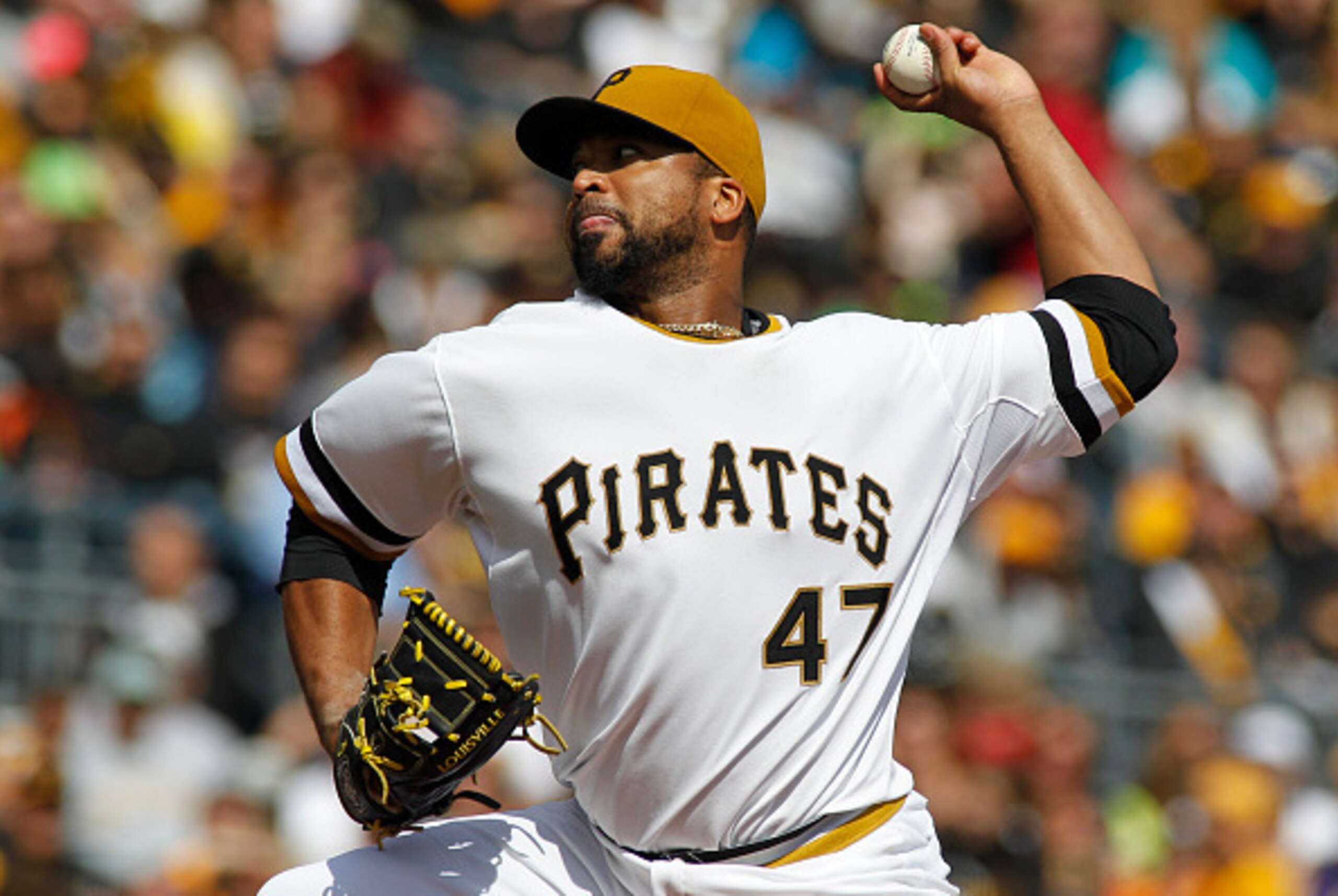 PITTSBURGH, PA - SEPTEM BER 13: Francisco Liriano #47 of the Pittsburgh Pirates in action during the game against the Milwaukee Brewers at PNC Park on September 13, 2015 in Pittsburgh, Pennsylvania. (Photo by Justin K. Aller/Getty Images) PITTSBURGH, PA - SEPTEM BER 13: Francisco Liriano #47 of the Pittsburgh Pirates in action during the game against the Milwaukee Brewers at PNC Park on September 13, 2015 in Pittsburgh, Pennsylvania. (Photo by Justin K. Aller/Getty Images)