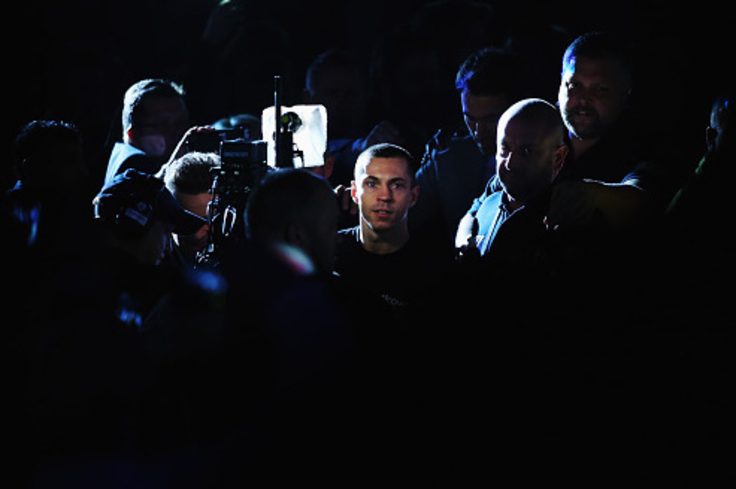 MANCHESTER, ENGLAND - FEBRUARY 27:  Scott Quigg enters the ring prior to the World Super-Bantamweight title contest against Carl Frampton at Manchester Arena on February 27, 2016 in Manchester, England.  (Photo by Alex Livesey/Getty Images)