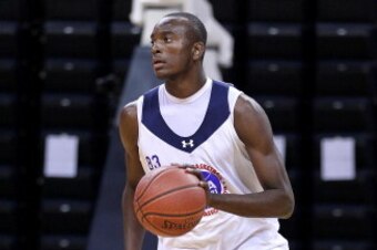 CHARLOTTESVILLE, VA - JUNE 17:  Devonta Pollard #83 brigns the ball up the court during the NBPA Top 100 Camp on June 17, 2011 at the University of Virginia in Charlottesville, Virginia. (Photo by Kelly Kline/Getty Images)