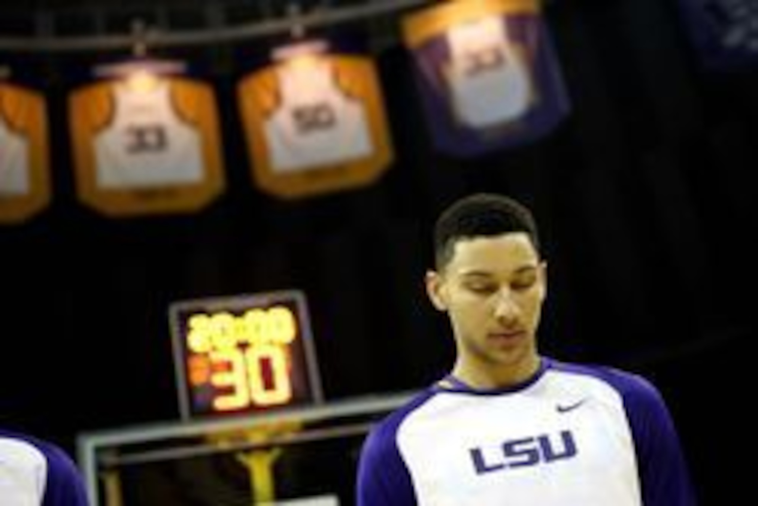 Feb 27, 2016; Baton Rouge, LA, USA; LSU Tigers forward Ben Simmons (25) before their game against the Florida Gators at the Pete Maravich Assembly Center. Mandatory Credit: Chuck Cook-USA TODAY Sports