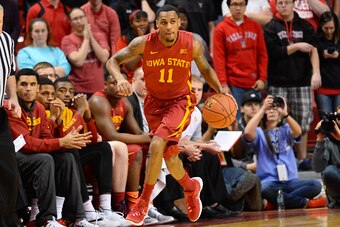 LUBBOCK, TX - FEBRUARY 10: Monte Morris #11 of the Iowa State Cyclones brings the ball up court during the game against the Texas Tech Red Raiders on February 10, 2016 at United Supermarkets Arena in Lubbock, Texas. Texas Tech defeated Iowa State 85-82 in