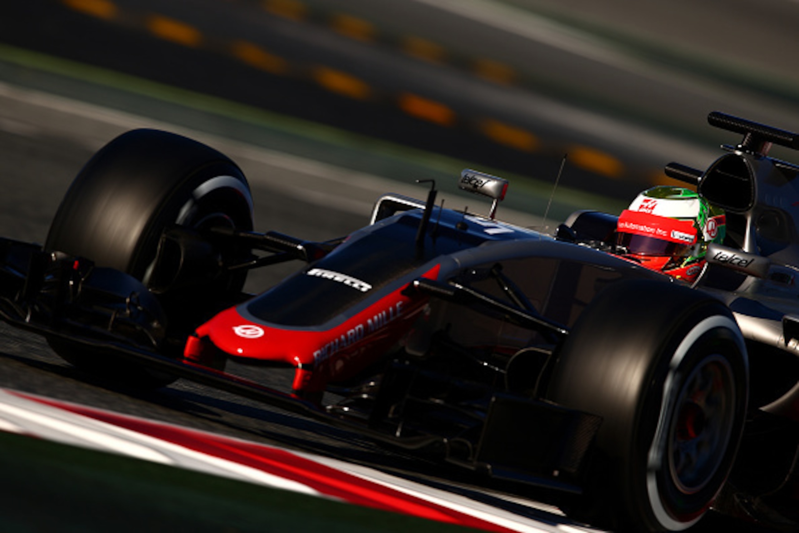 MONTMELO, SPAIN - MARCH 01:  Esteban Gutierrez of Mexico and Haas F1 drives during day one of F1 winter testing at Circuit de Catalunya on March 1, 2016 in Montmelo, Spain.  (Photo by Dan Istitene/Getty Images)