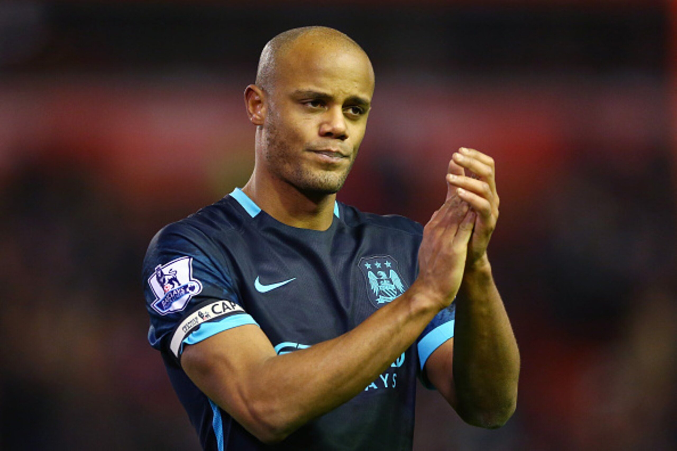 LIVERPOOL, ENGLAND - MARCH 02: Vincent Kompany of Manchester City walks off dejected after the Barclays Premier League match between Liverpool and Manchester City at Anfield on March 2, 2016 in Liverpool, England.  (Photo by Clive Brunskill/Getty Images)