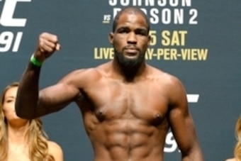 Sep 4, 2015; Las Vegas, NV, USA; Corey Anderson on the scale during the weigh-in for his light heavyweight bout against Jan Blachowicz (not pictured) at UFC 191 at the MGM Grand Garden Arena. Mandatory Credit: Jayne Kamin-Oncea-USA TODAY Sports