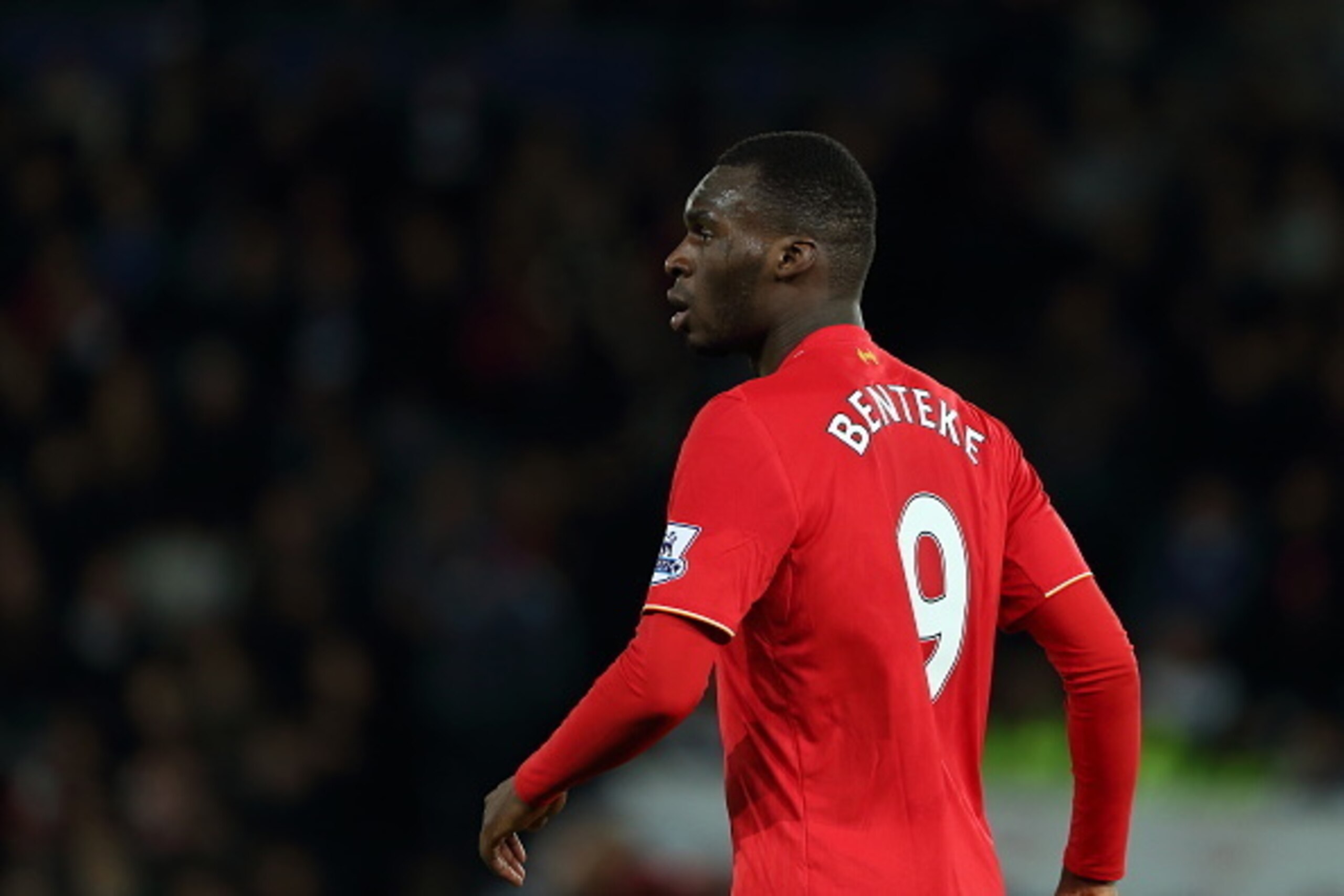 LEICESTER, ENGLAND - FEBRUARY 02:  Christian Benteke of Liverpool during the Barclays Premier League match between Leicester City and Liverpool at the King Power Stadium on February, 2016 in Leicester, England.  (Photo by Matthew Ashton - AMA/Getty Images