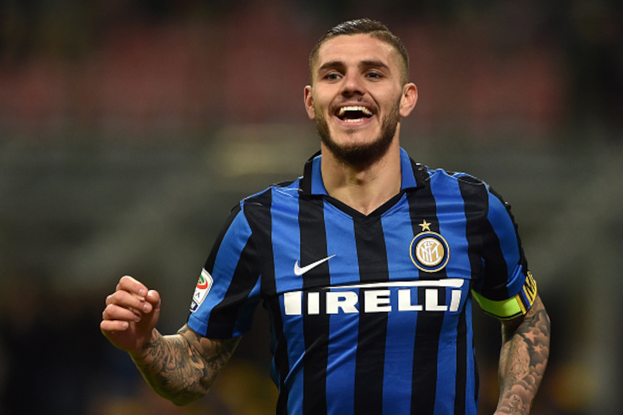 MILAN, ITALY - FEBRUARY 20:  Mauro Icardi of FC Internazionale Milano celebrates after his team-mate Joao Miranda scored a goal during the Serie A match between FC Internazionale Milano and UC Sampdoria at Stadio Giuseppe Meazza on February 20, 2016 in Mi