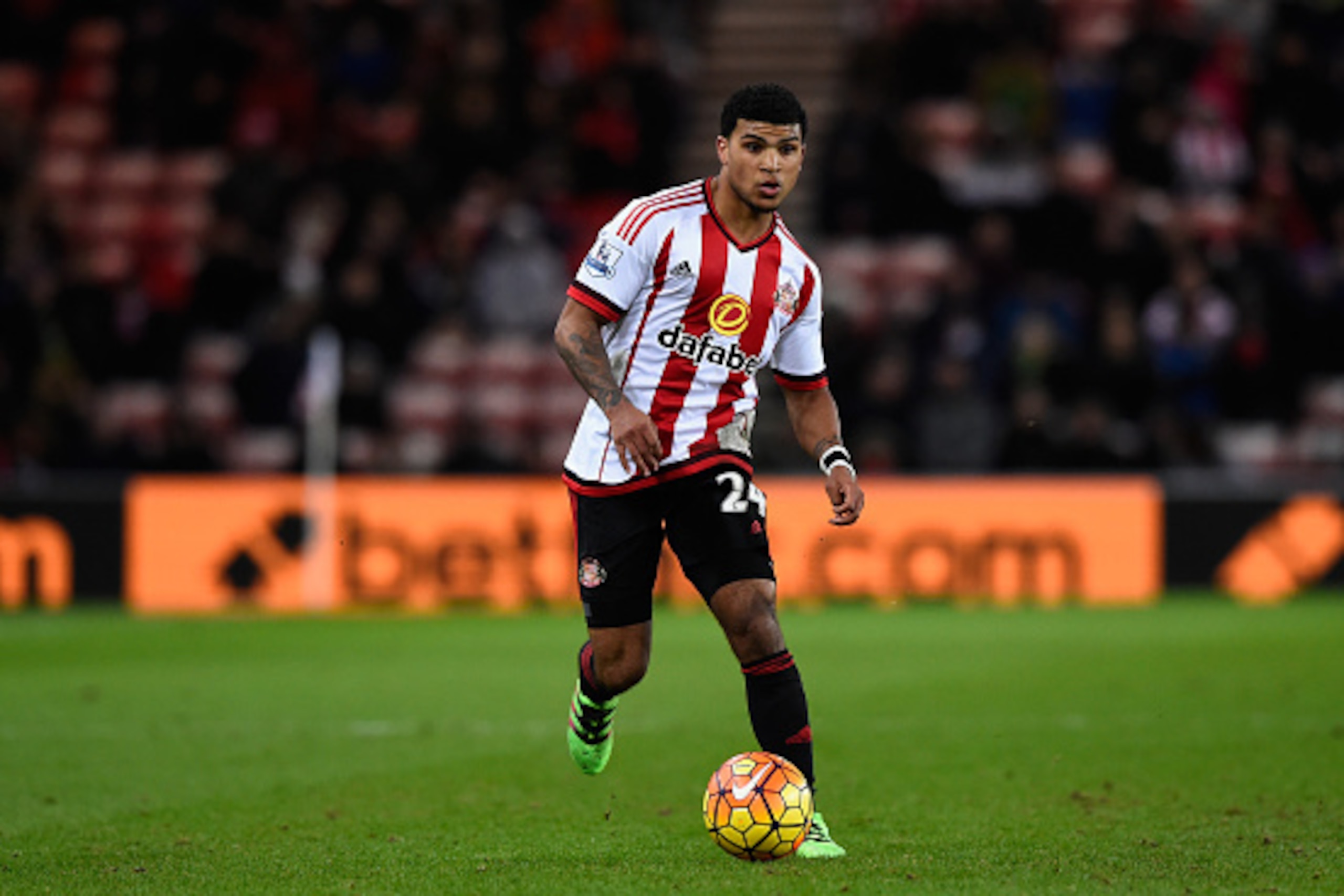 SUNDERLAND, ENGLAND - MARCH 01:  Sunderland player DeAndre Yedlin in action during the Barclays Premier League match between Sunderland and Crystal Palace at Stadium of Light on March 1, 2016 in Sunderland, England.  (Photo by Stu Forster/Getty Images)