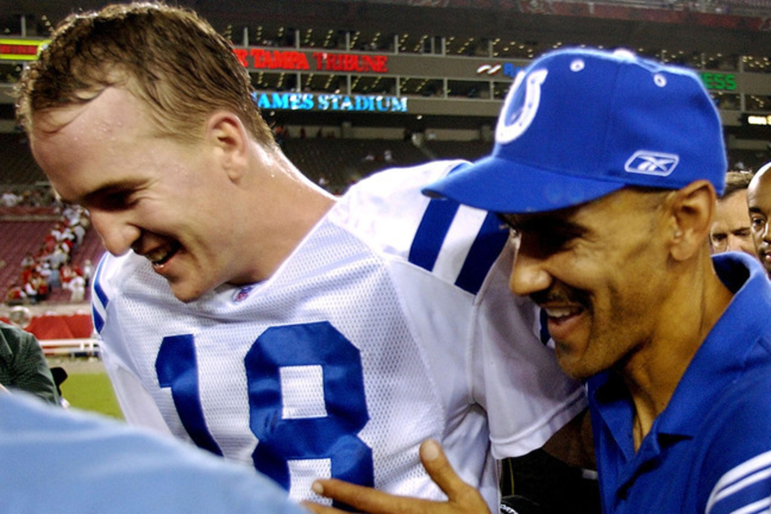 Manning and head coach Tony Dungy Manning and head coach Tony Dungy