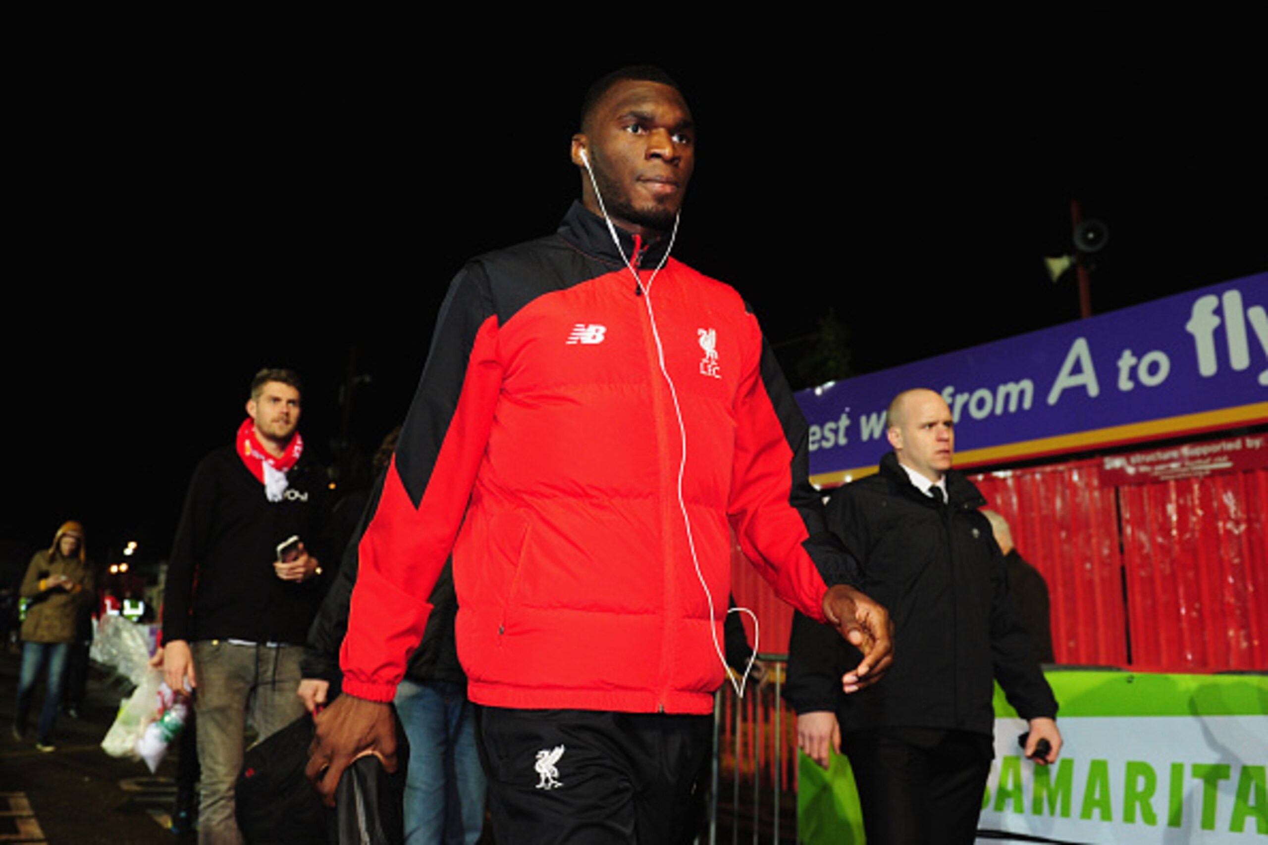 EXETER, ENGLAND - JANUARY 08:  Christian Benteke of Liverpool arrives prior to the Emirates FA Cup third round match between Exeter City and Liverpool at St James Park on January 8, 2016 in Exeter, England.  (Photo by Dan Mullan/Getty Images)