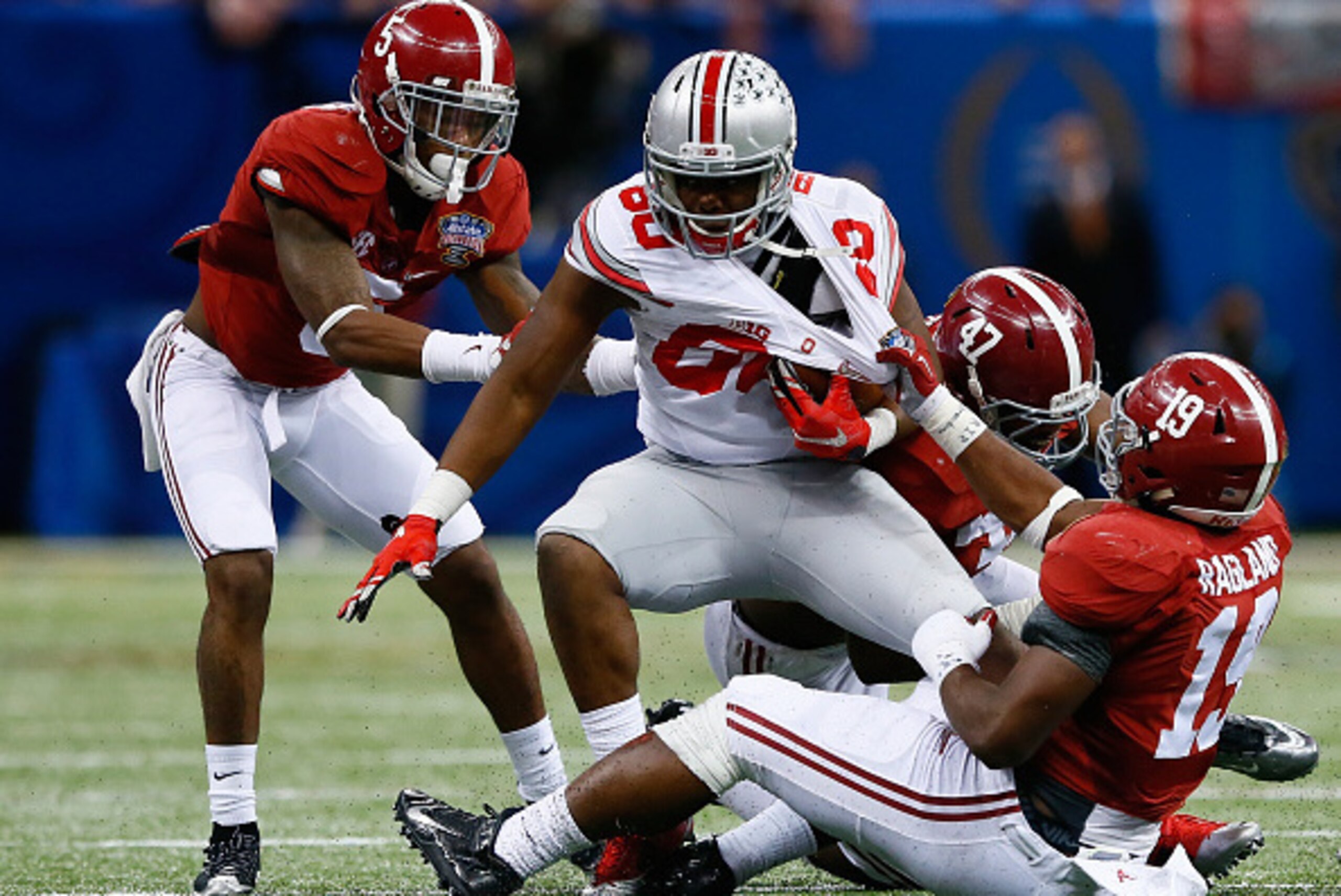 NEW ORLEANS, LA - JANUARY 01:  Noah Brown #80 of the Ohio State Buckeyes in action against the Alabama Crimson Tide during the All State Sugar Bowl at the Mercedes-Benz Superdome on January 1, 2015 in New Orleans, Louisiana.  (Photo by Kevin C. Cox/Getty 