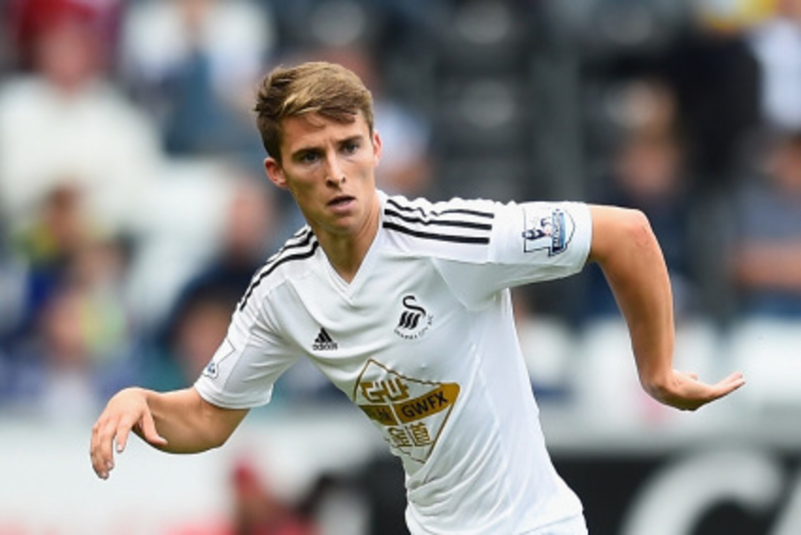 SWANSEA, WALES - AUGUST 30:  Tom Carroll of Swansea City during the Barclays Premier League match between Swansea City and West Bromwich Albion at Liberty Stadium on August 30, 2014 in Swansea, Wales.  (Photo by Christopher Lee/Getty Images)