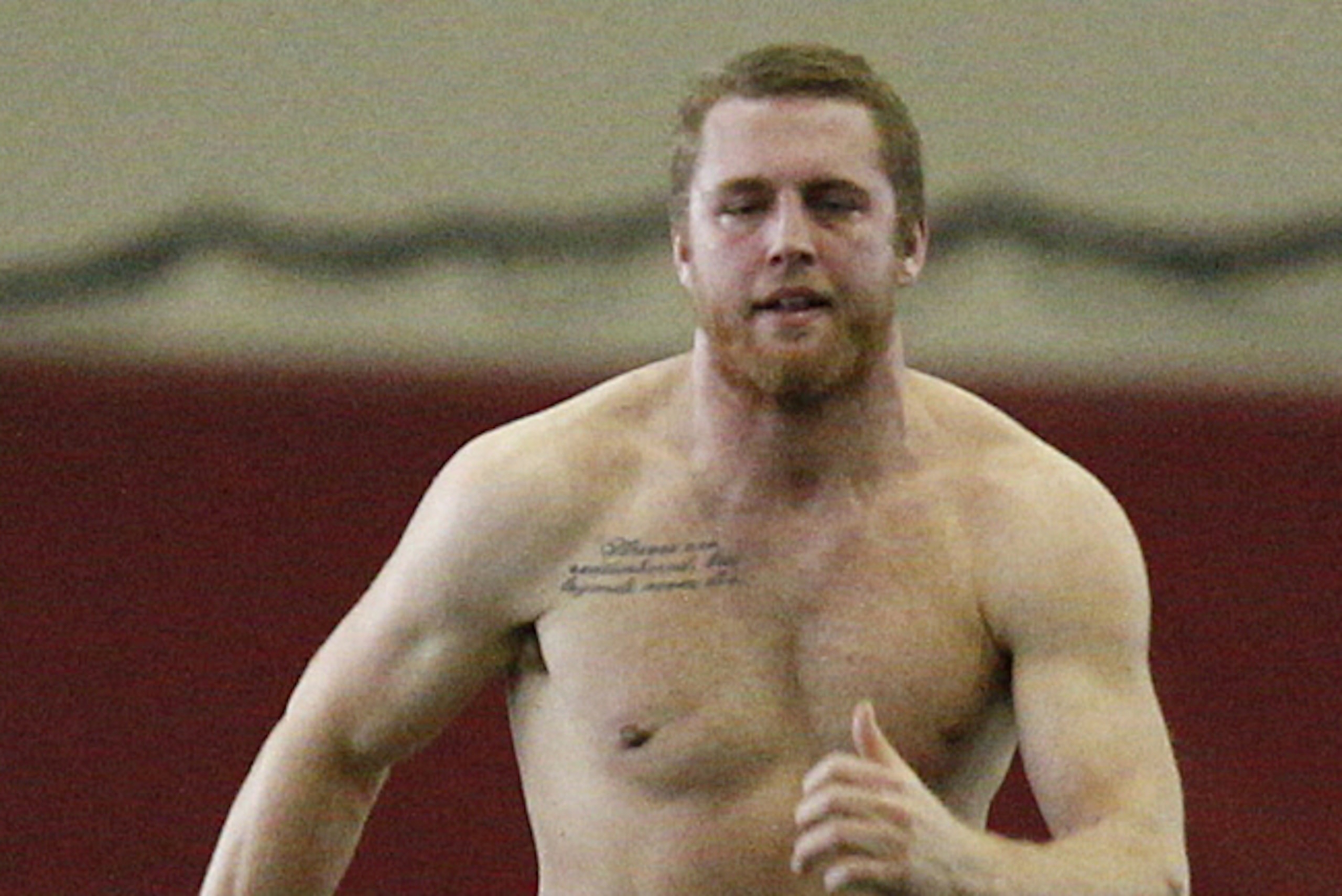 Dillon Lee took his shirt off for his second attempt at the 40.