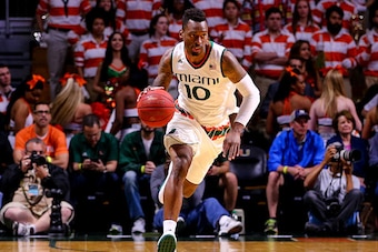 MIAMI, FL - FEBRUARY 27: Sheldon McClellan #10 of the Miami Hurricanes in action during the game against the Louisville Cardinals at the BankUnited Center on February 27, 2016 in Miami, Florida.  (Photo by Rob Foldy/Getty Images)