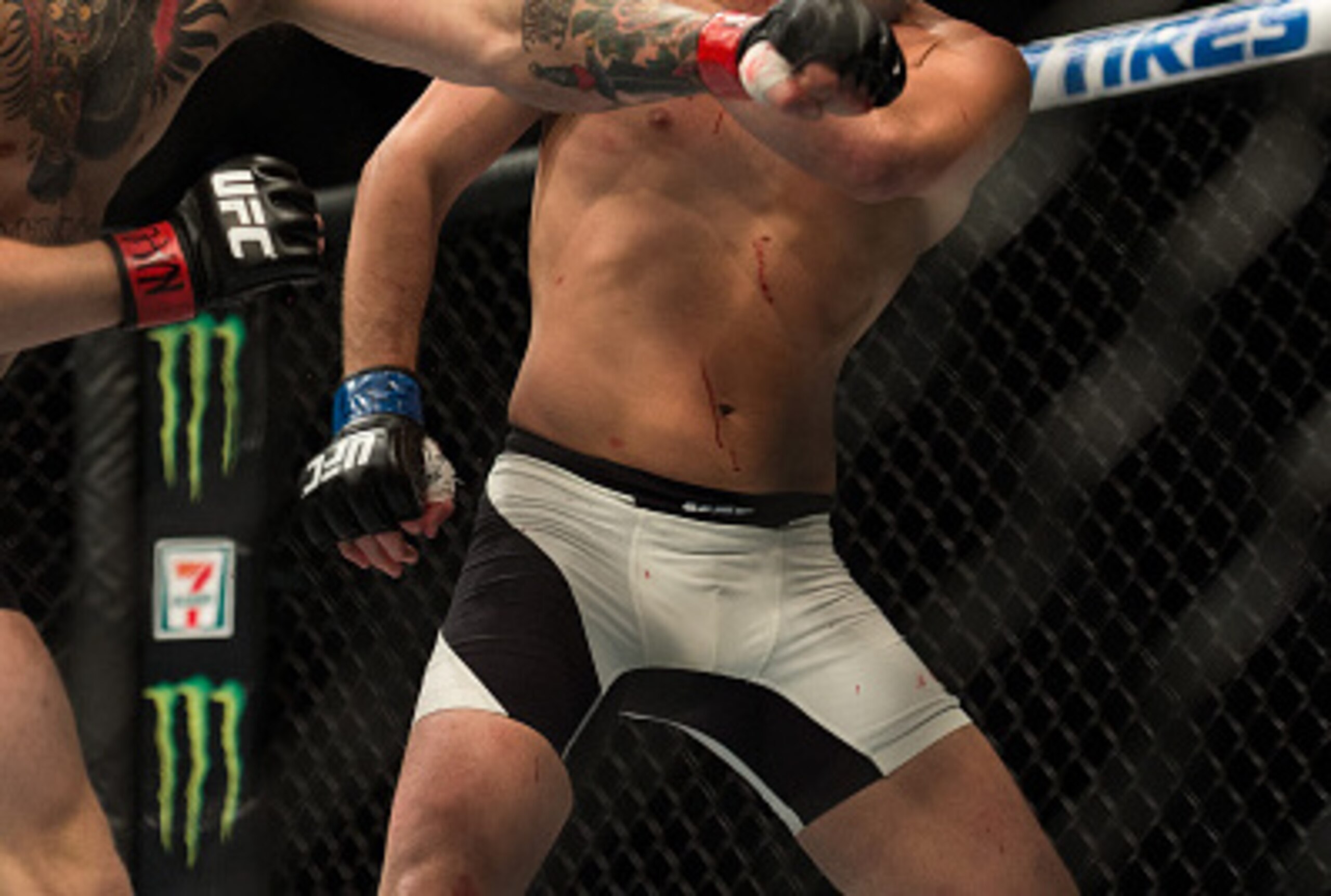 LAS VEGAS, NV - MARCH 5:   (L-R) Conor McGregor punches Nate Diaz in their welterweight bout during the UFC 196 in the MGM Grand Garden Arena on March 5, 2016 in Las Vegas, Nevada. (Photo by Brandon Magnus/Zuffa LLC/Zuffa LLC via Getty Images)