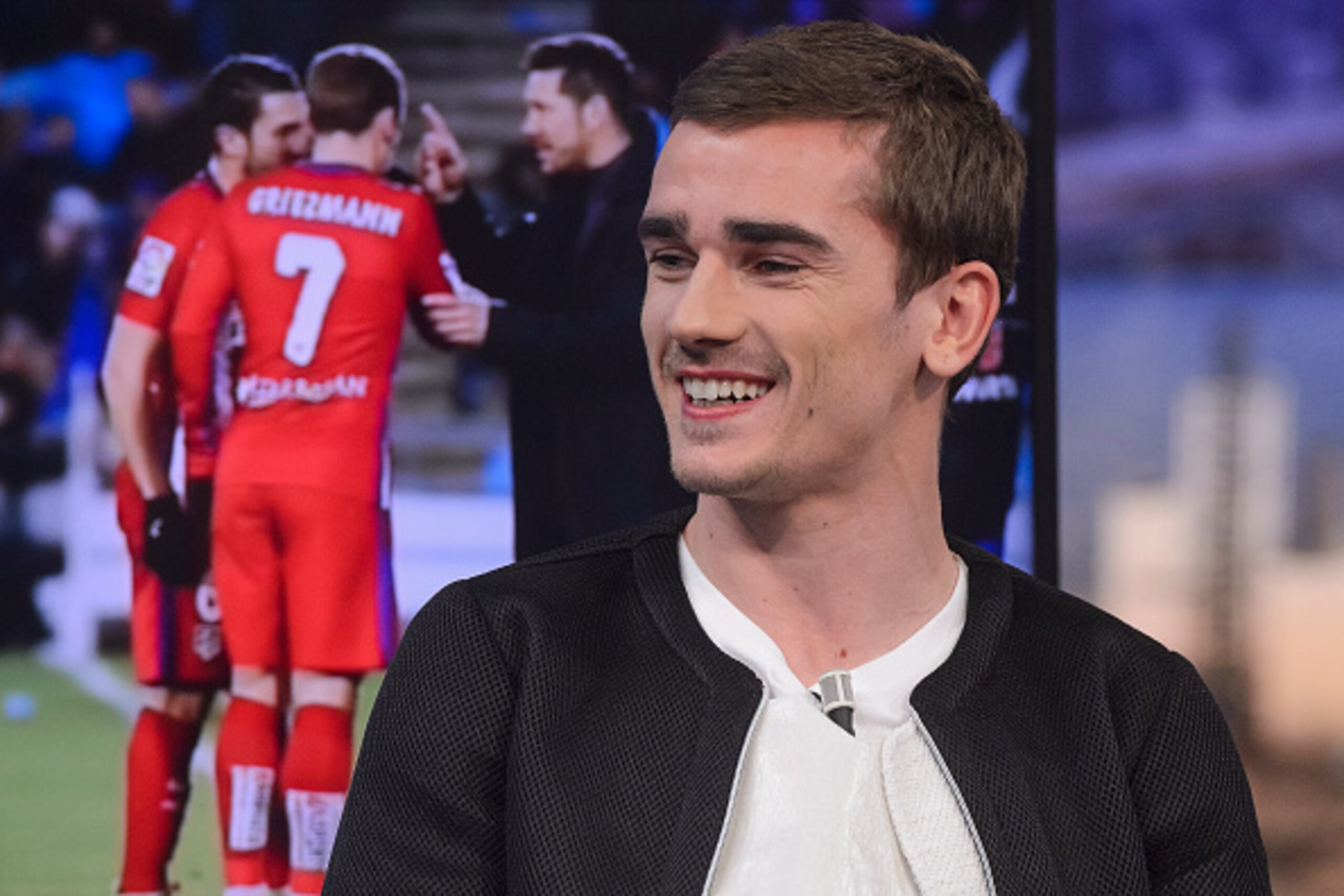 MADRID, SPAIN - MARCH 09:  Football players of Atletico de Madrid Jorge Resurreccion aka Koke and Antoine Griezmann attend 'El Hormiguero' TV Show at Vertice Studios on March 9, 2016 in Madrid, Spain.  (Photo by Juan Aguado/Getty Images)