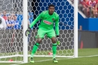 Mar 6, 2016; Dallas, TX, USA;  Philadelphia Union goalkeeper Andre Blake (1) in game action against FC Dallas at Toyota Stadium. FC Dallas won 2-0. Mandatory Credit: Tim Heitman-USA TODAY Sports