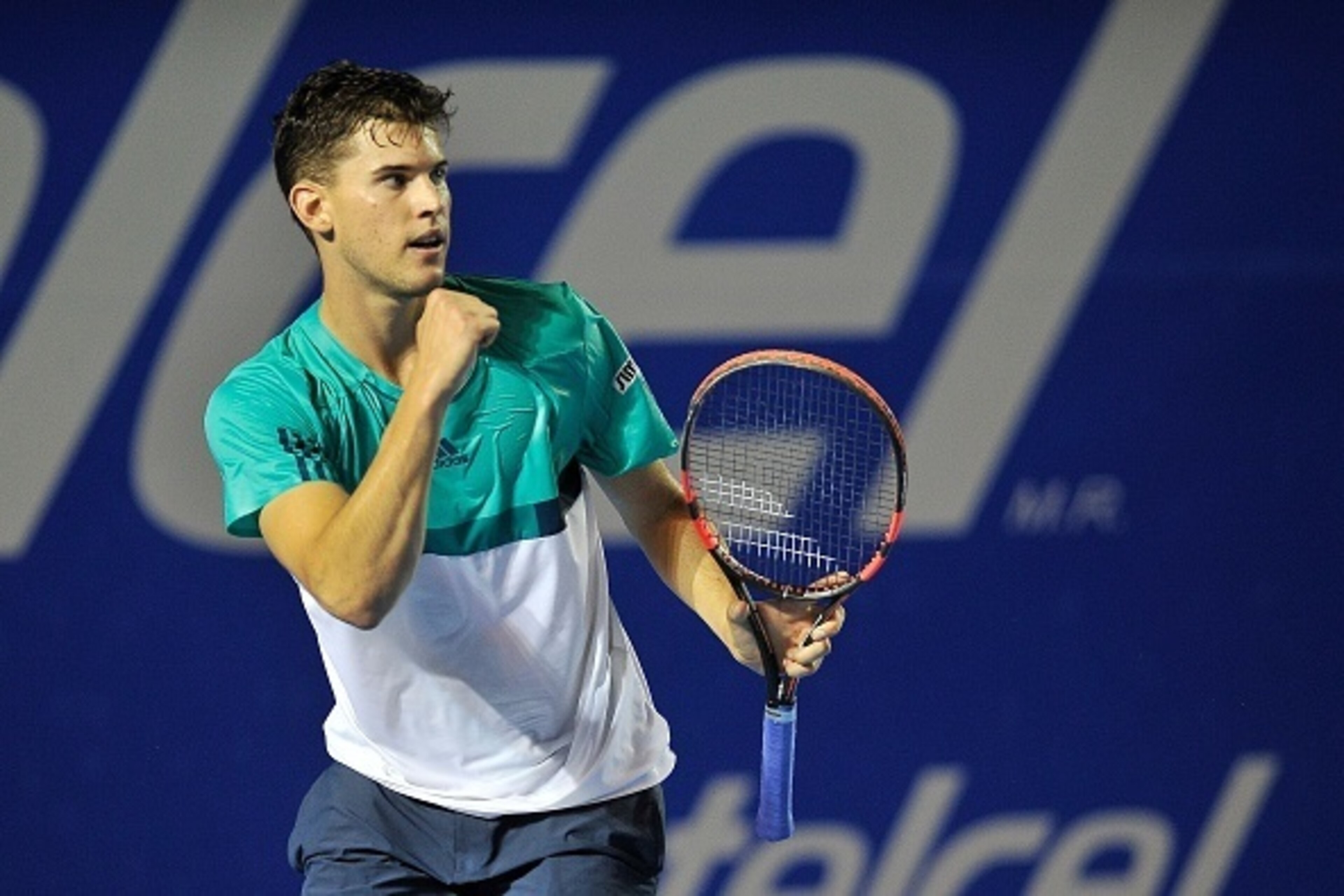Austrian tennis player Dominic Thiem reacts during his Mexico ATP 500 Open men's single final tennis match against Bernard Tomic of Australia in Acapulco, Guerrero state on February 27, 2016.  / AFP / PEDRO PARDO        (Photo credit should read PEDRO PAR