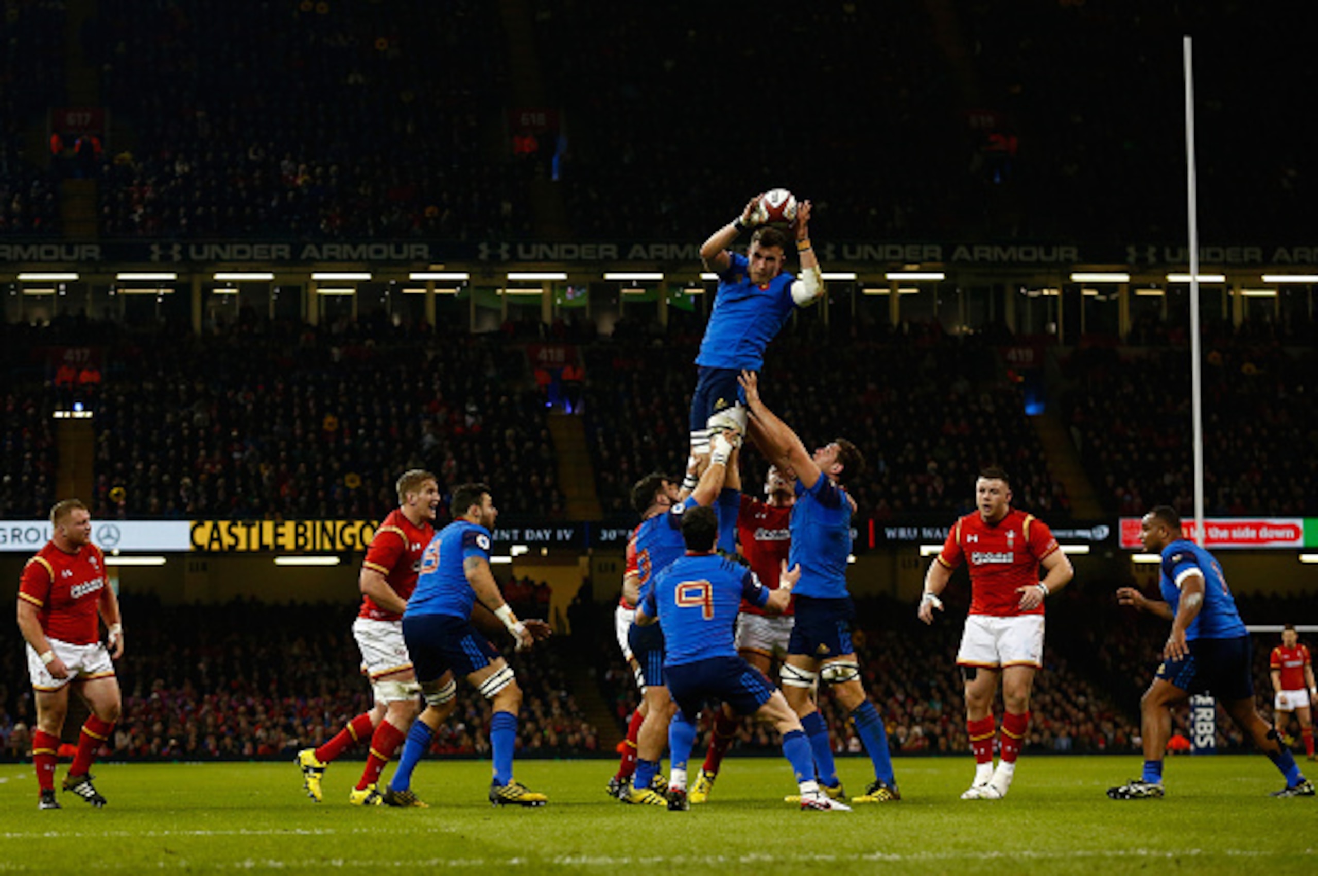 CARDIFF, WALES - FEBRUARY 26:  Paul Jedrasiak of France wins lineout ball during the RBS Six Nations match between Wales and France at the Principality Stadium on February 26, 2016 in Cardiff, Wales.  (Photo by Julian Finney/Getty Images)