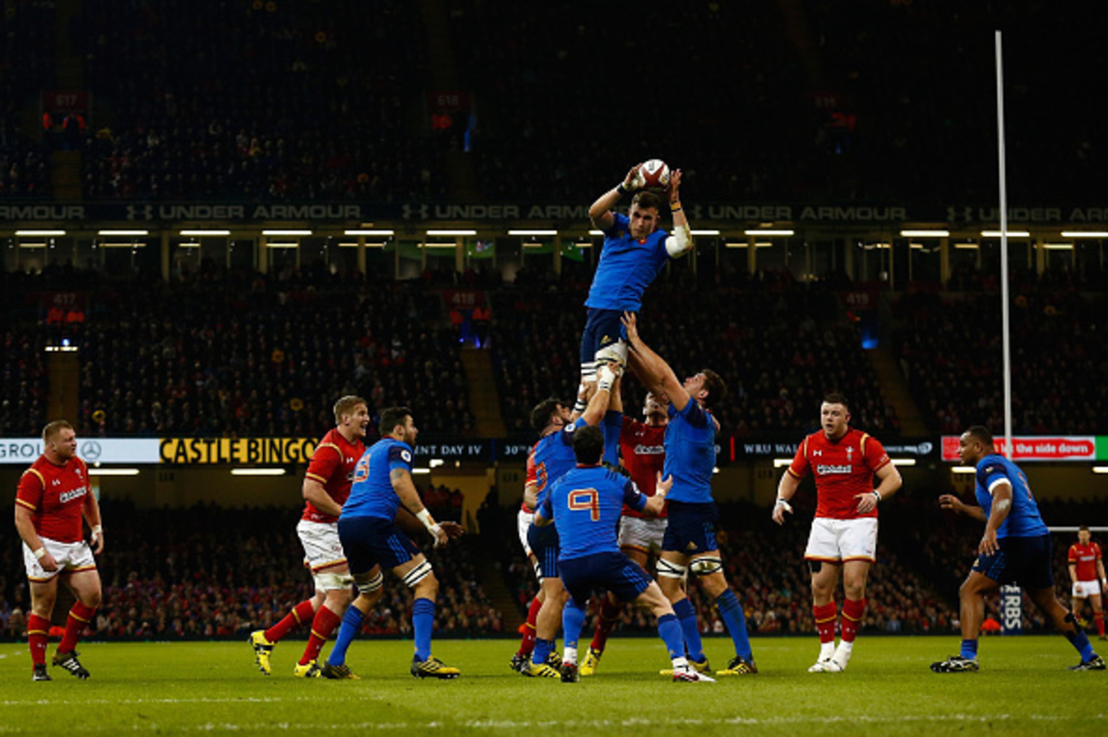 CARDIFF, WALES - FEBRUARY 26:  Paul Jedrasiak of France wins lineout ball during the RBS Six Nations match between Wales and France at the Principality Stadium on February 26, 2016 in Cardiff, Wales.  (Photo by Julian Finney/Getty Images)