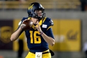 Nov 14, 2015; Berkeley, CA, USA; California Golden Bears quarterback Jared Goff (16) warms up before the game against the Oregon State Beavers at Memorial Stadium. Mandatory Credit: Kelley L Cox-USA TODAY Sports