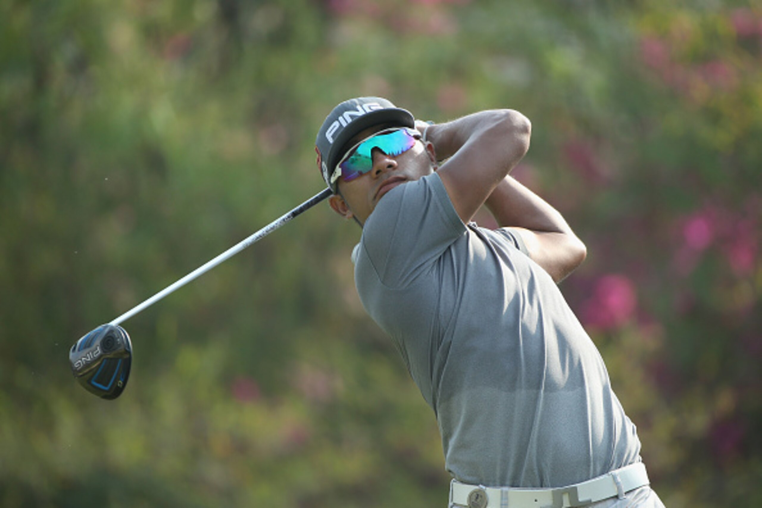 HUA HIN, THAILAND - MARCH 11:  Piya Swangarunporn of Thailand in action during the second round of the 2016 True Thailand Classic at Black Mountain Golf Club on March 11, 2016 in Hua Hin, Thailand.  (Photo by Ian Walton/Getty Images)