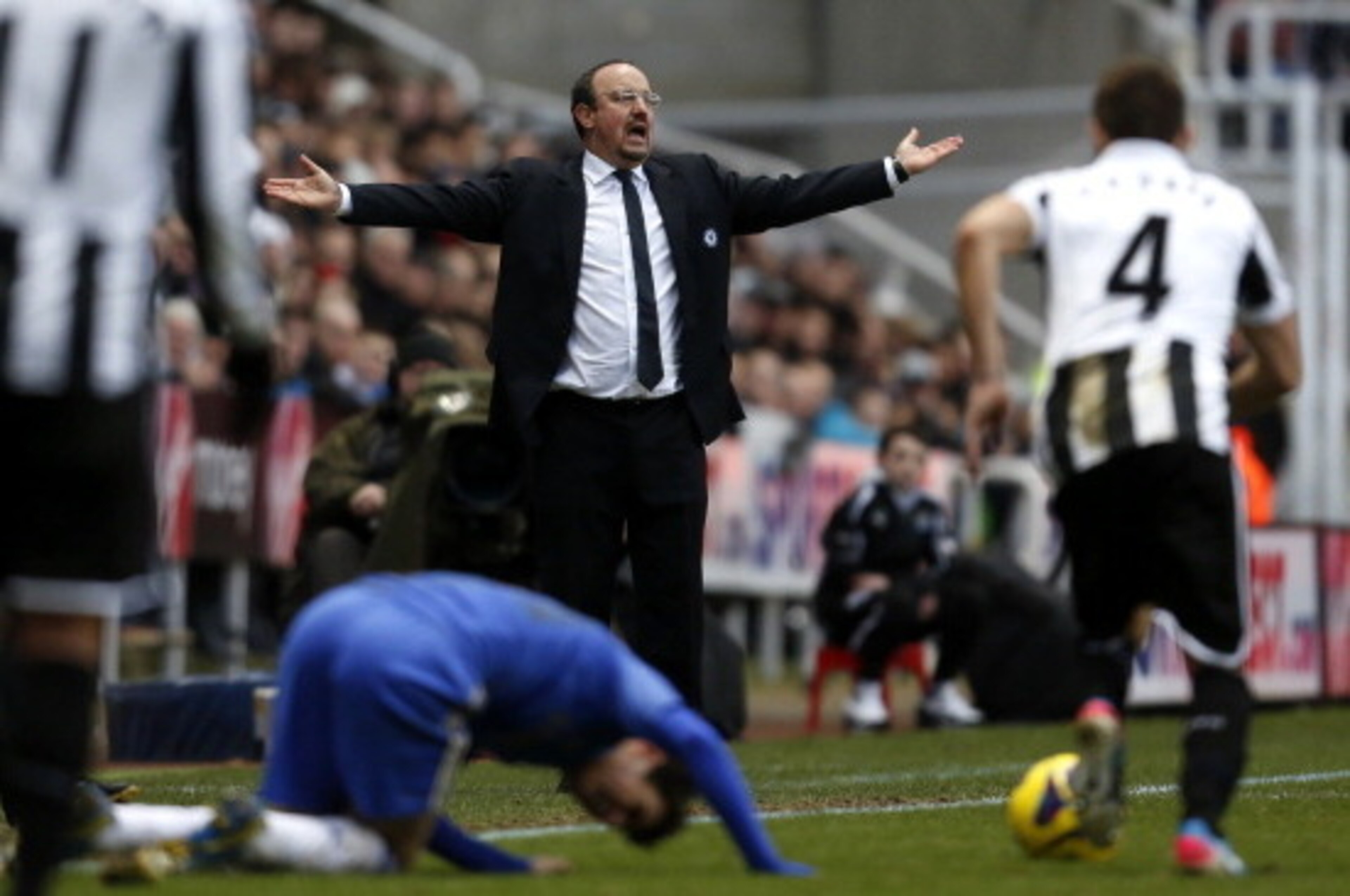 NEWCASTLE, ENGLAND - FEBRUARY 2: Manager Rafa Benitez of Chelsea reacts during the Premier League match between Newcastle United and Chelsea at St James Park on February 2, 2013 in Newcastle, England. (Photo by Paul Thomas/Getty Images)