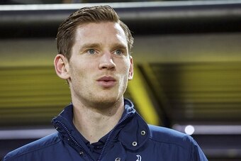 Jan Vertonghen of Tottenham Hotspur FC during the UEFA Europa League round of 16 match between Borussia Dortmund and Tottenham Hotspur on March 10, 2016 at the Signal Iduna Park stadium in Dortmund, Germany.(Photo by VI Images via Getty Images)