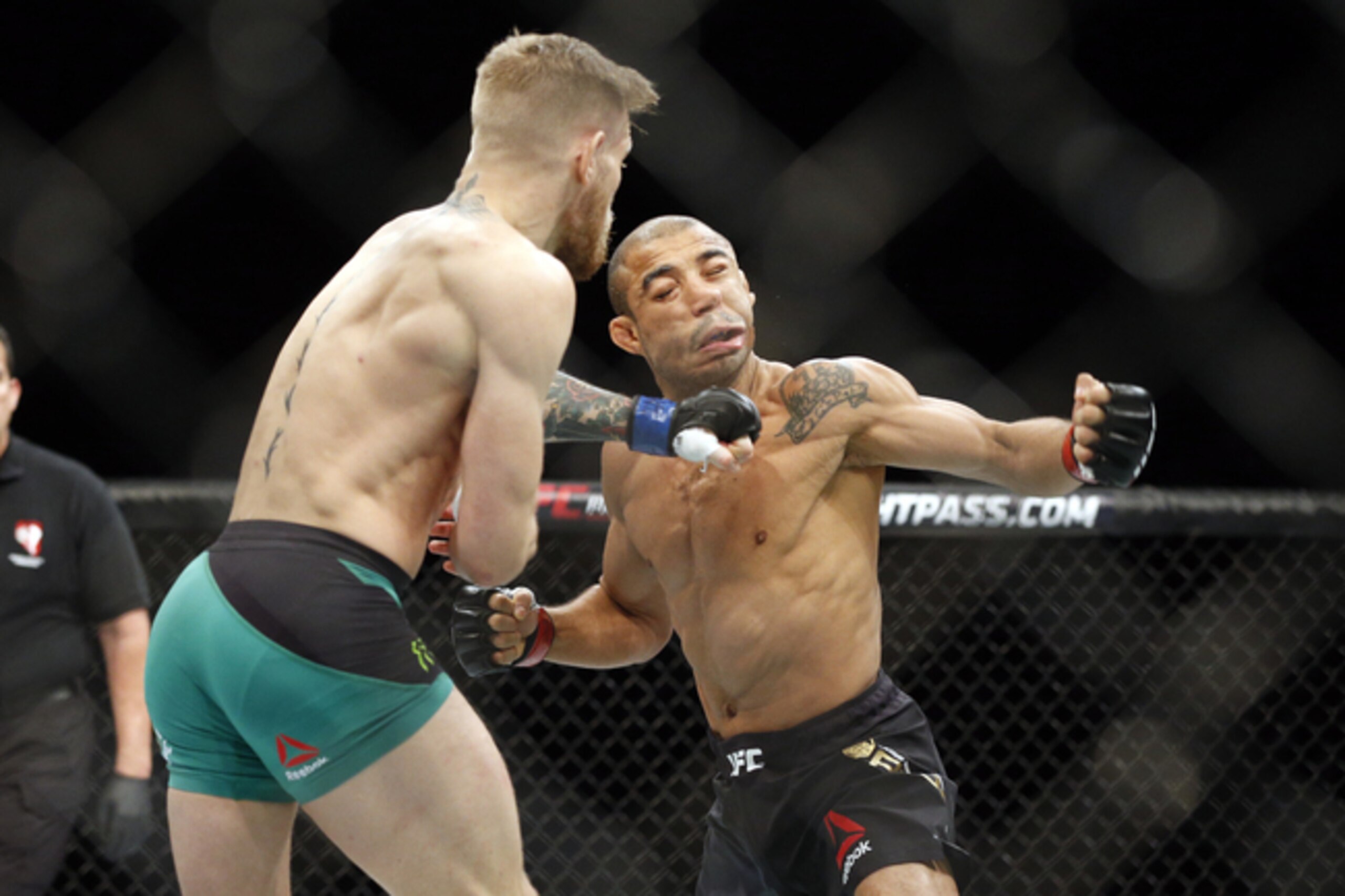 Jose Aldo (right) hadn't lost in over 10 years. Conor McGregor (left) ended his run with a brutal left punch.